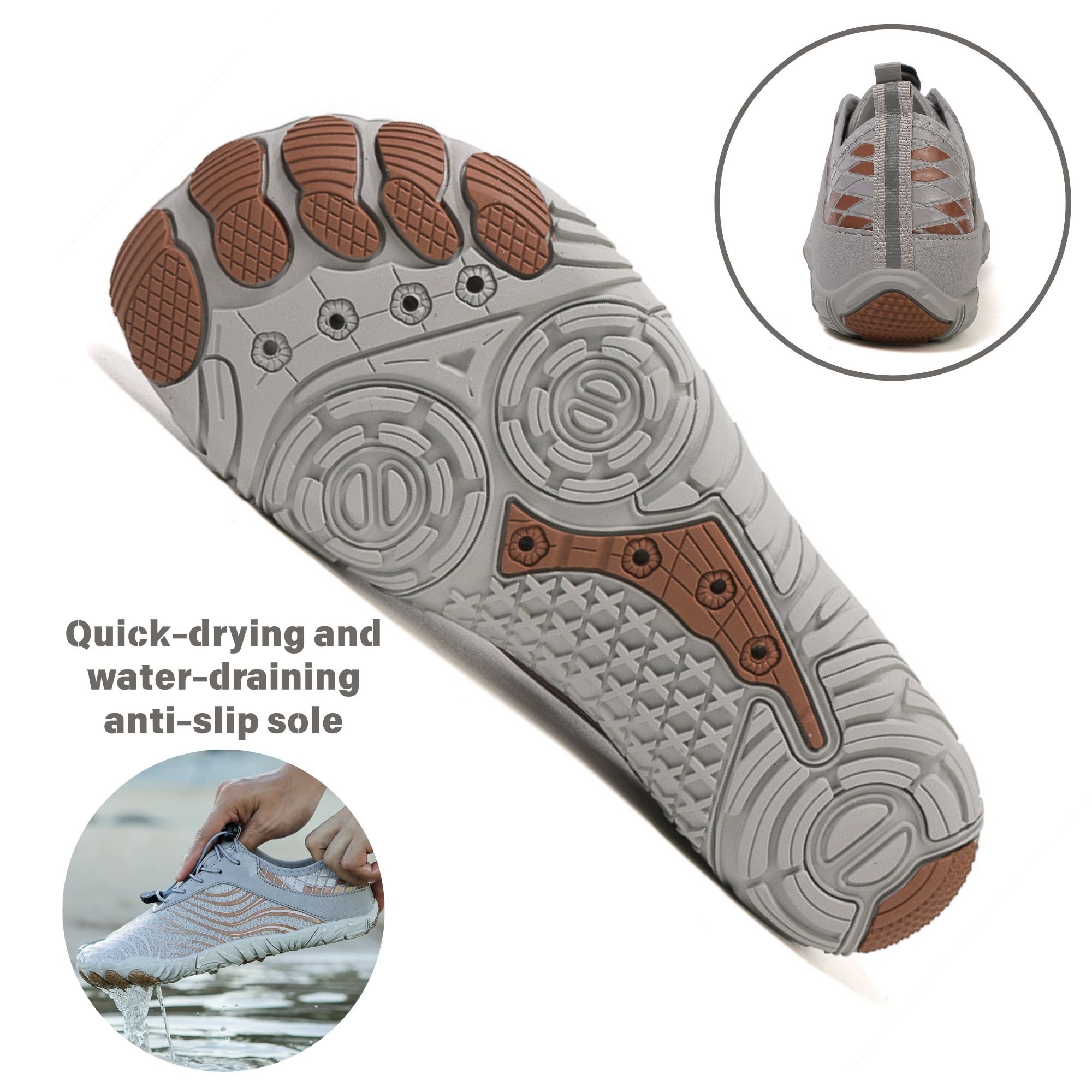 Skin-Feel Wide Toe Box Quick Dry Barefoot Socks for Women Men