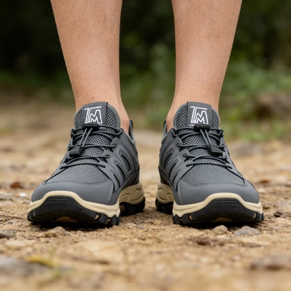 Men's Wide Hiking Walking Shoes Breathable Lightweight Outdoor Trail Sneakers