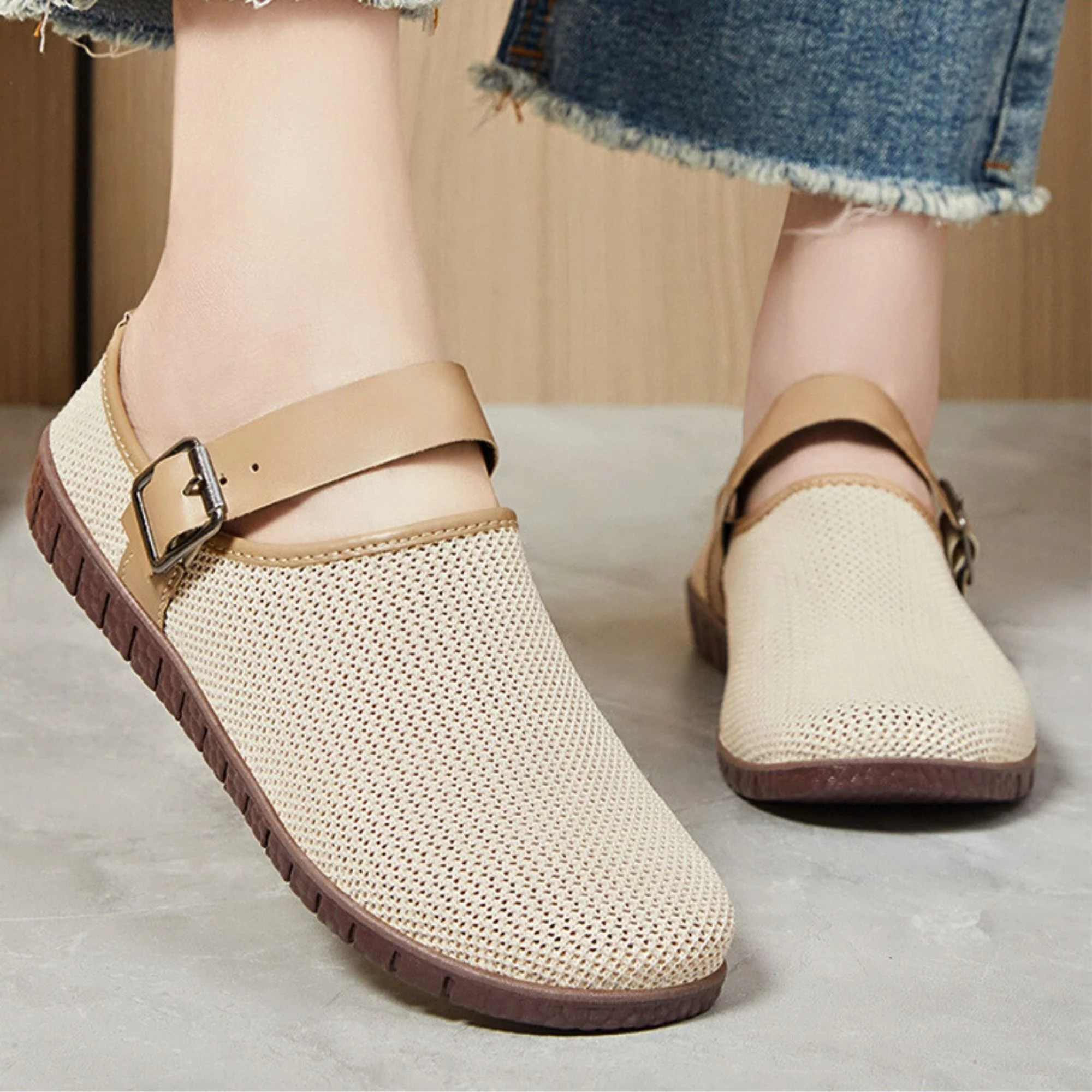 BERANMEY Women’s Flatform Mesh Clogs & Mules Comfort