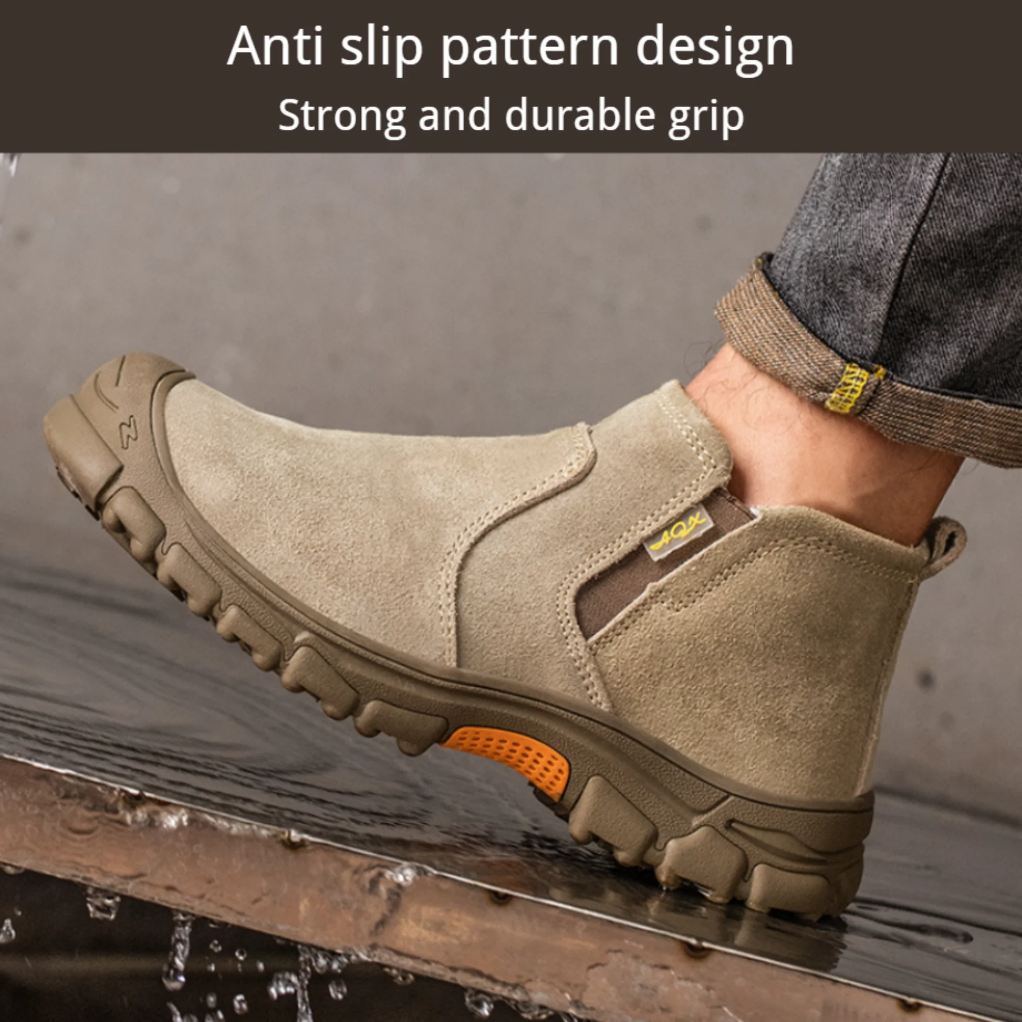 BERANMEY Work Boots for Men Slip on Welding Boots