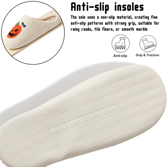 Halloween Slippers for Women and Men PumpkinSpider