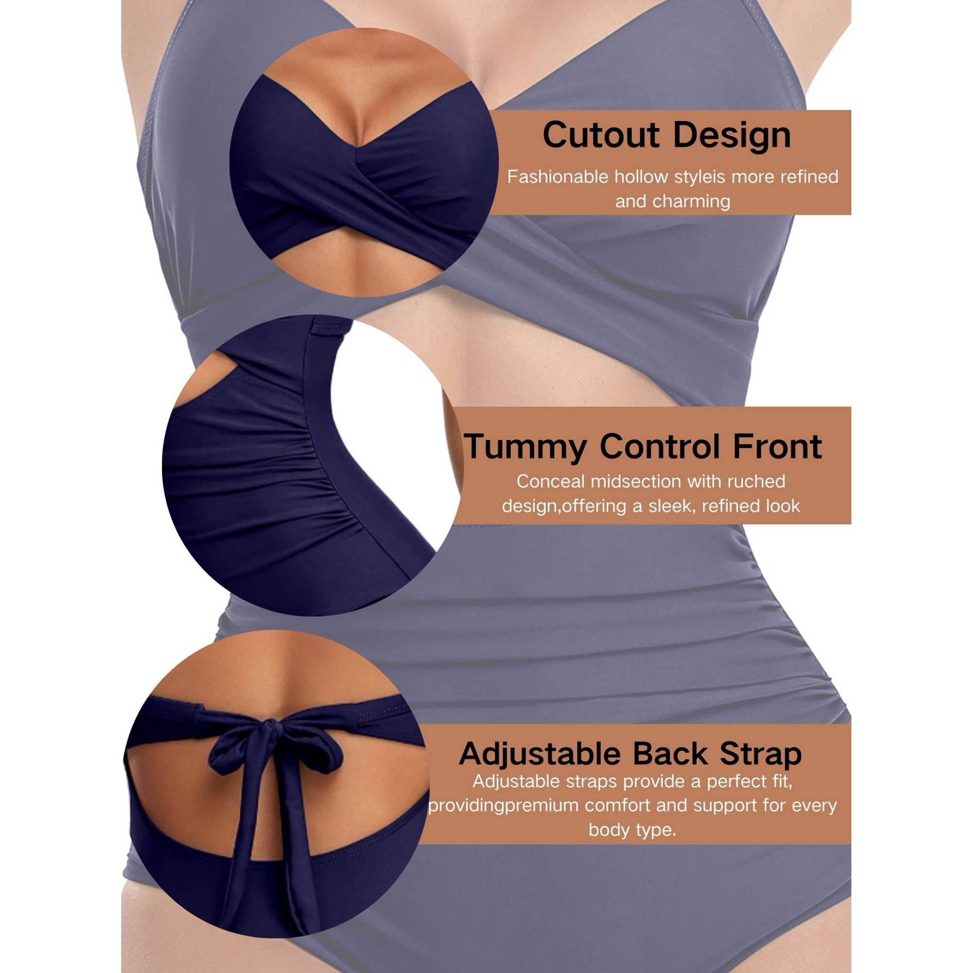 Sexy Tummy Control One Piece Swimsuit for Women 