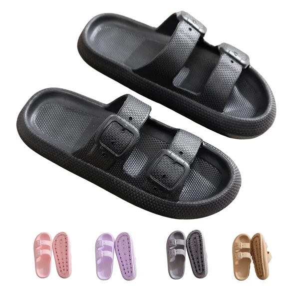 Comfort Cloud Slippers For Women and Men Double Buckle Adjustable Slides 