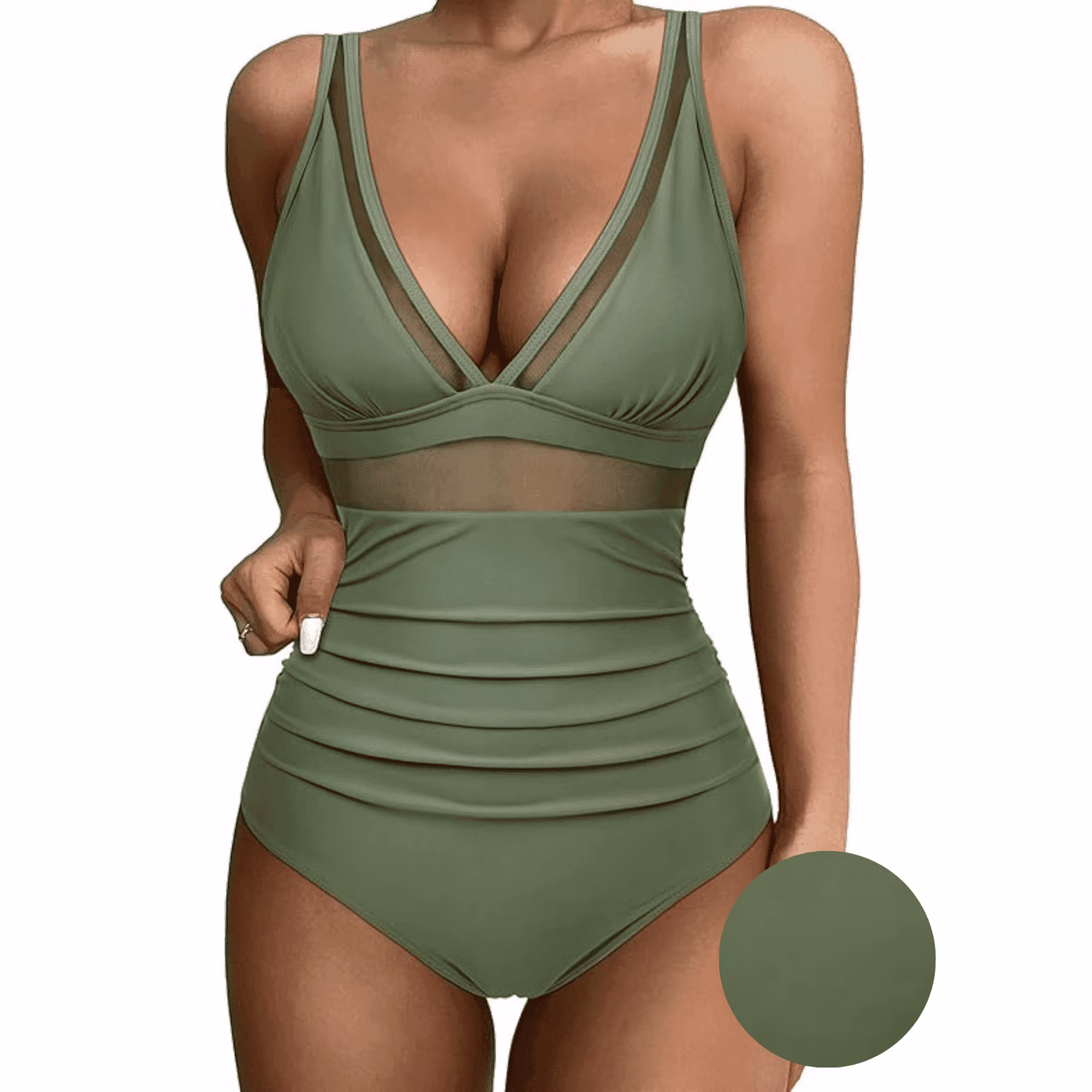 Sexy Mesh Tummy Control One-Pieces Swimwear for Women