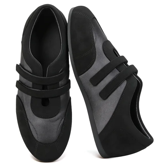 Mary Jane Sneakers for Women with Hook & Loop Strap Comfortable Casual Shoes 