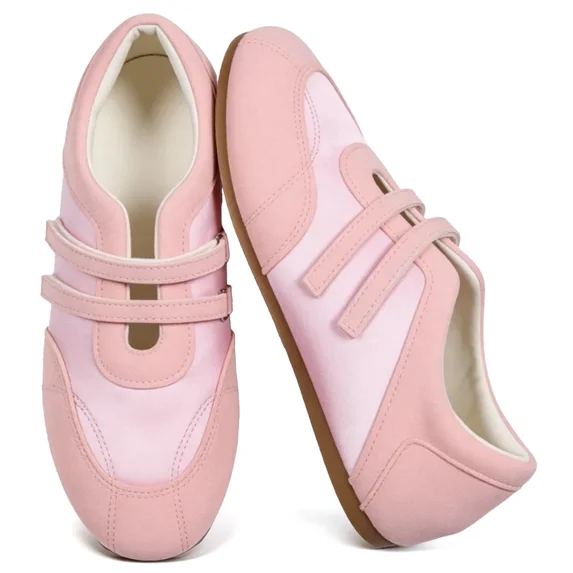 Mary Jane Sneakers for Women with Hook & Loop Strap Comfortable Casual Shoes 