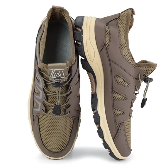 Men's Wide Hiking Walking Shoes Breathable Lightweight Outdoor Trail Sneakers