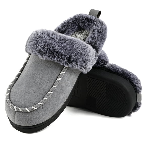 Mens Slippers Moccasins Memory Foam Fuzzy House Shoes for Mens Womens