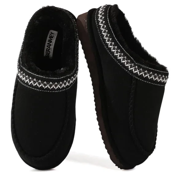 Moccasin Slippers for Women and Men Cozy Slip On Womens Slippers Fuzzy Platform Warm Non Slip House Slippers for Women
