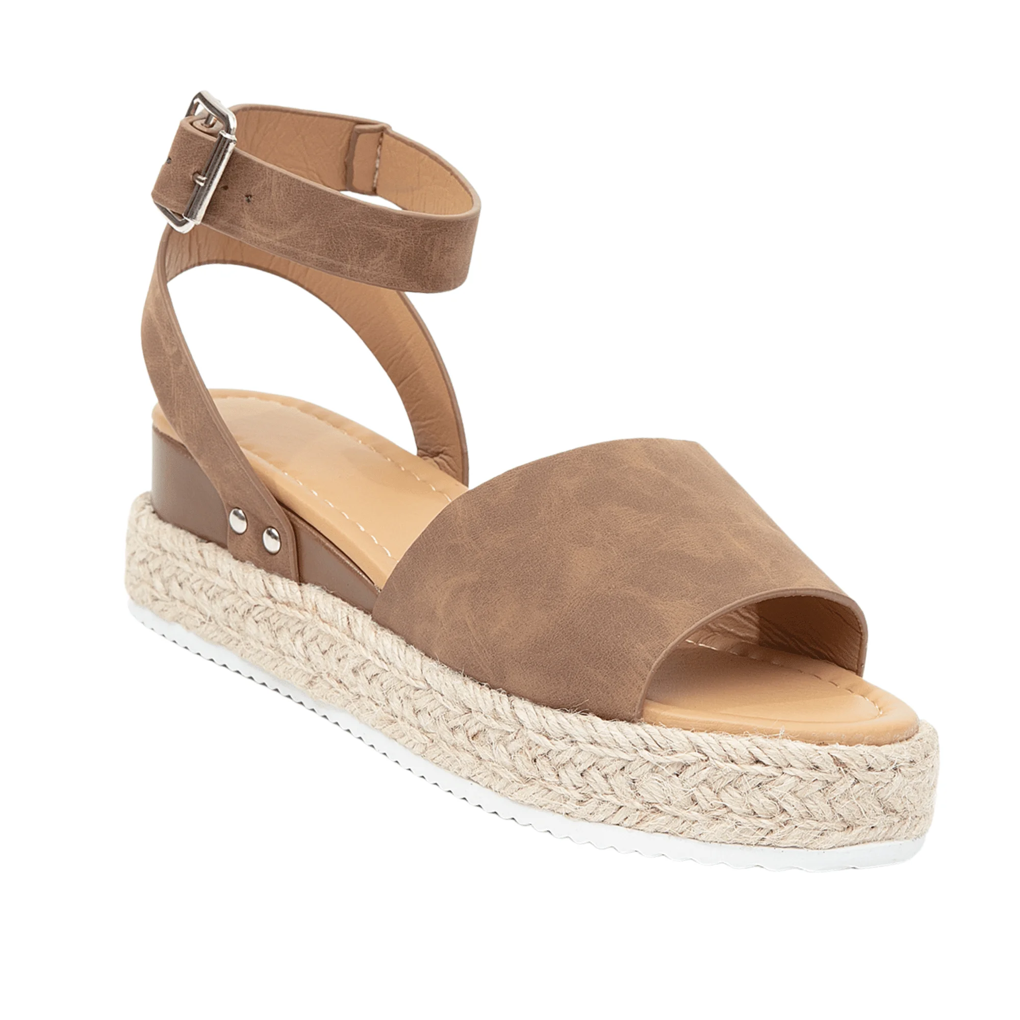  Buckle Ankle Strap Espadrilles with Flatform Wedge