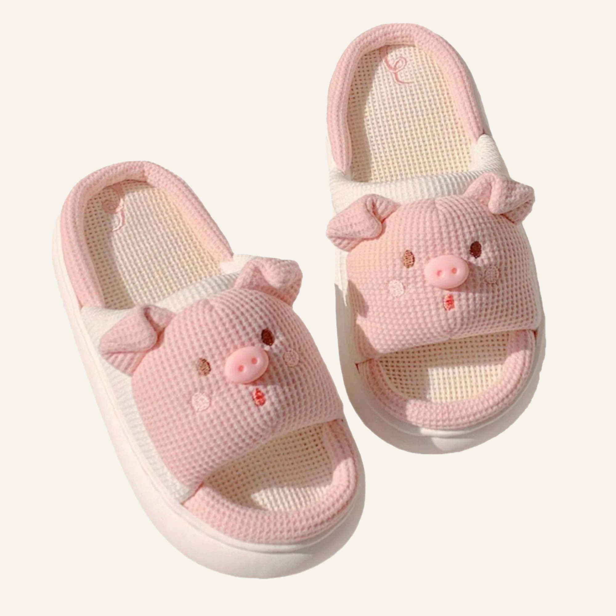 Cartoon Memory Foam Linen House Slippers