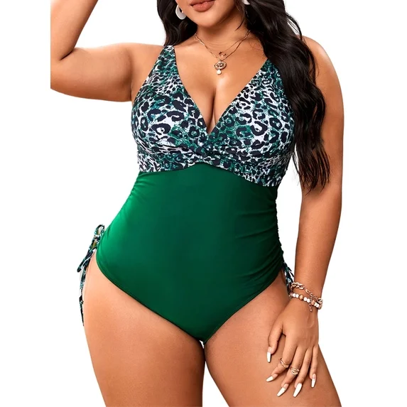 Sexy Plus Size Tummy Control One Piece Swimsuit for Women