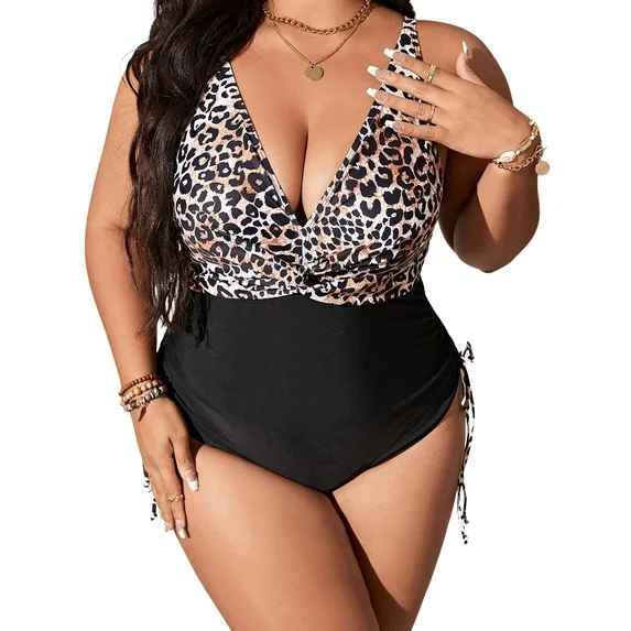 Sexy Plus Size Tummy Control One Piece Swimsuit for Women