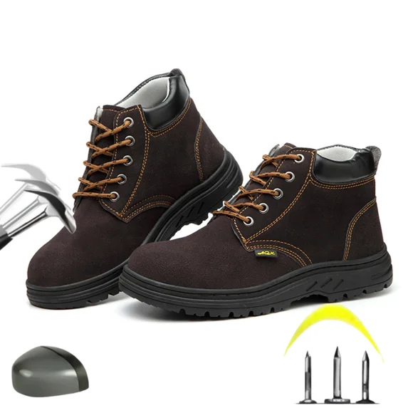 Steel Toe Work Shoes for Men Lightweight Slip Resistant Men's Anti-puncture Work Safety Sneaker Shoes