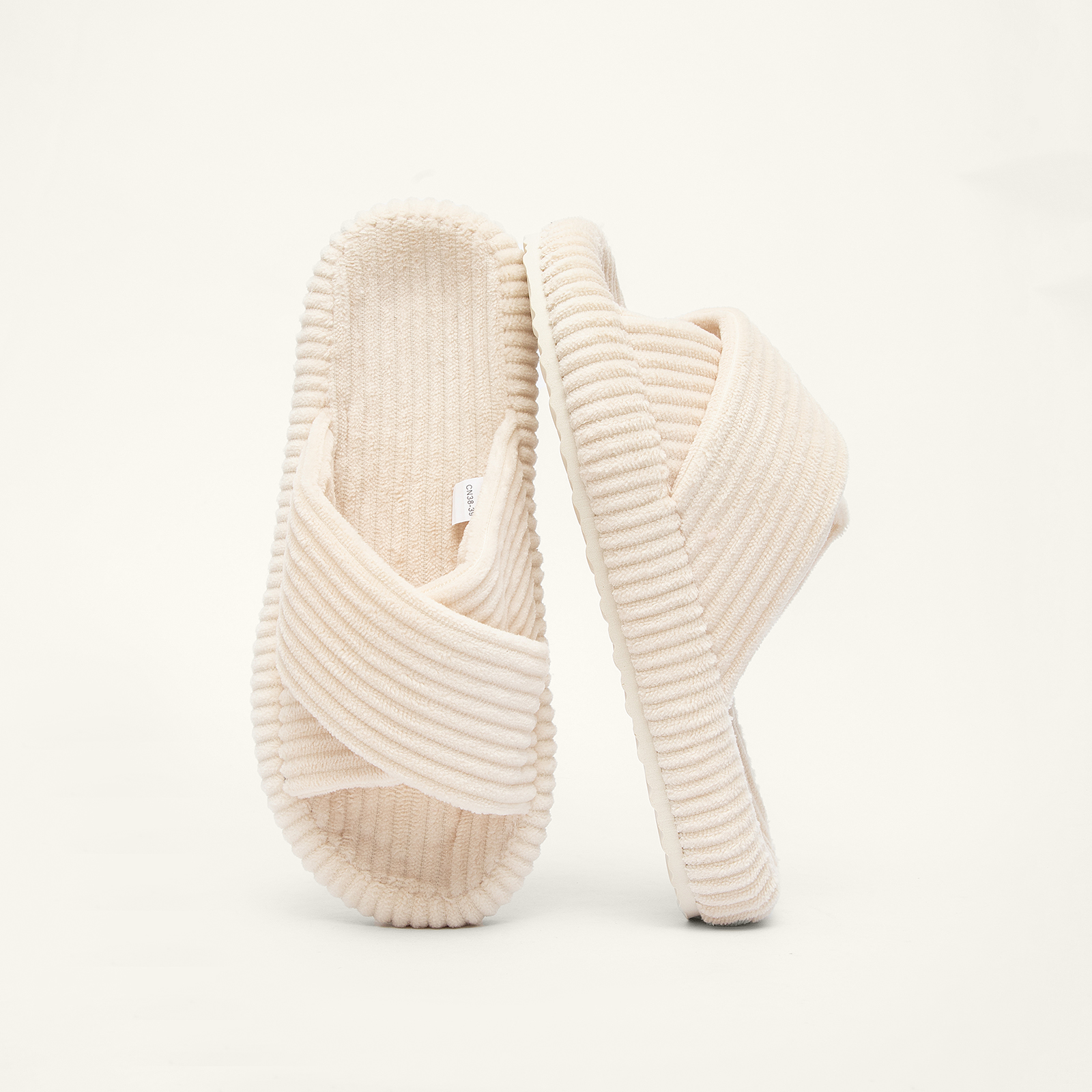  Women’s Corduroy Memory Foam Slippers Open Toe