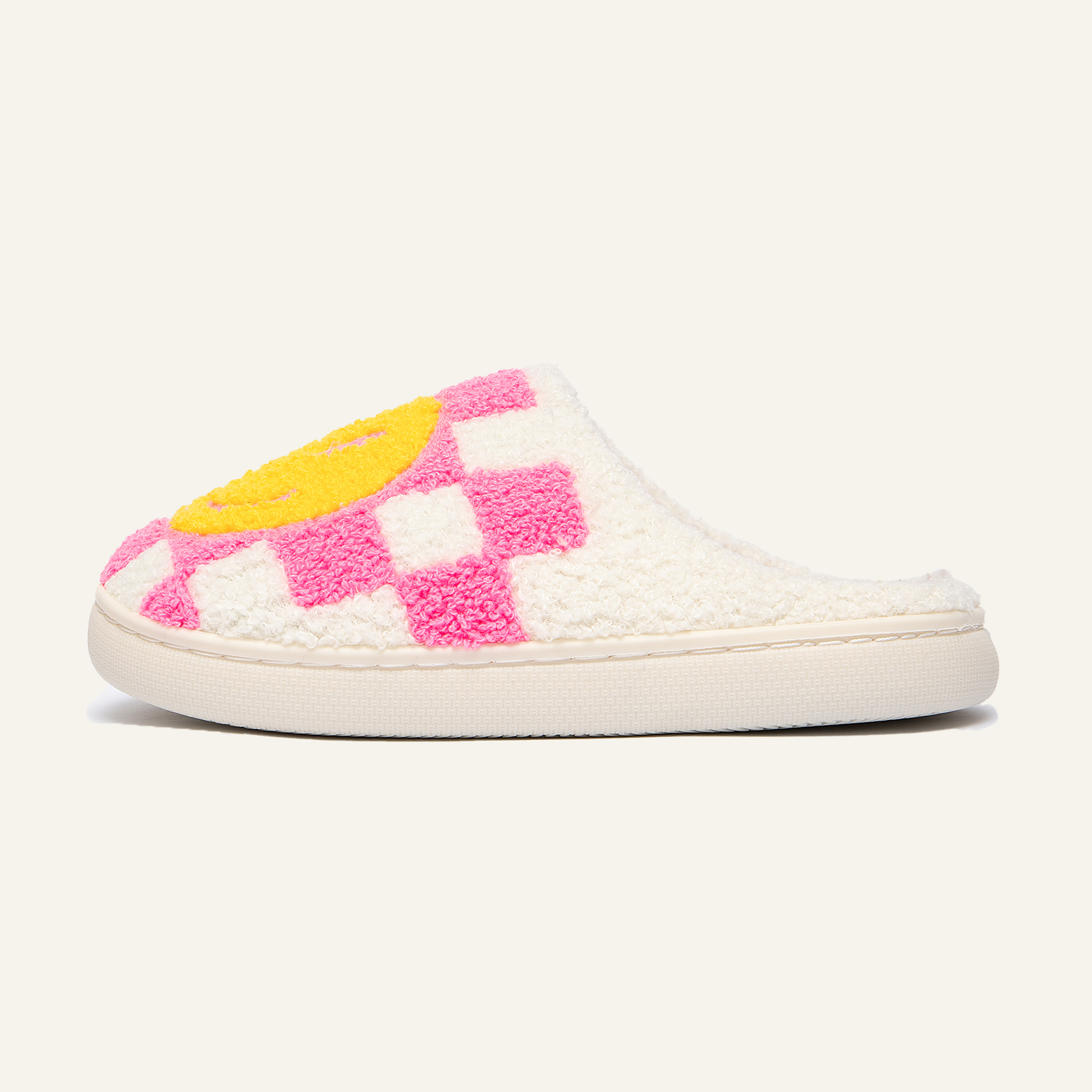 Slippers for Women Perfect Soft Plush Comfy Warm Slip-On Happy Face 