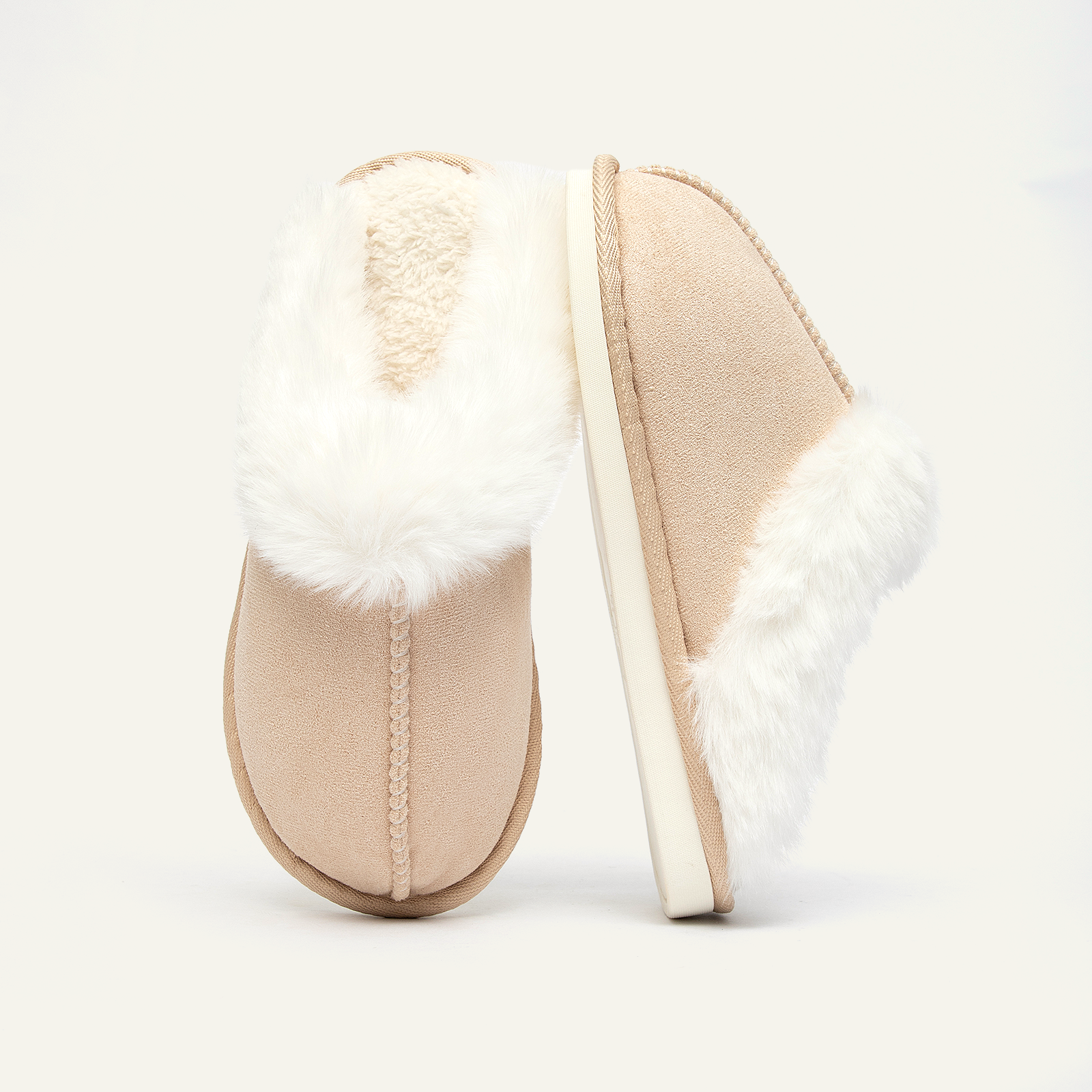  Memory Foam Fuzzy Faux Fur House Slippers