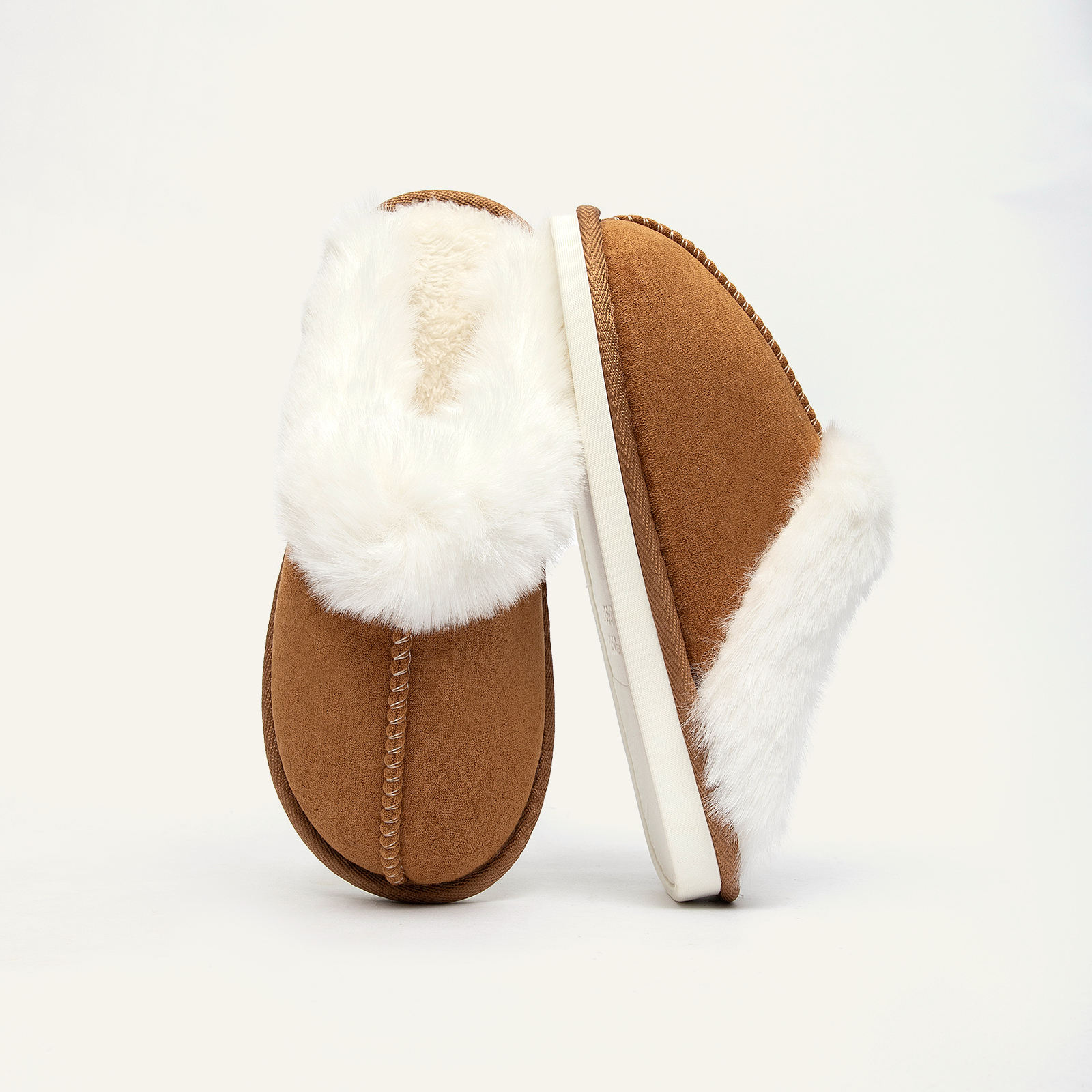  Memory Foam Fuzzy Faux Fur House Slippers