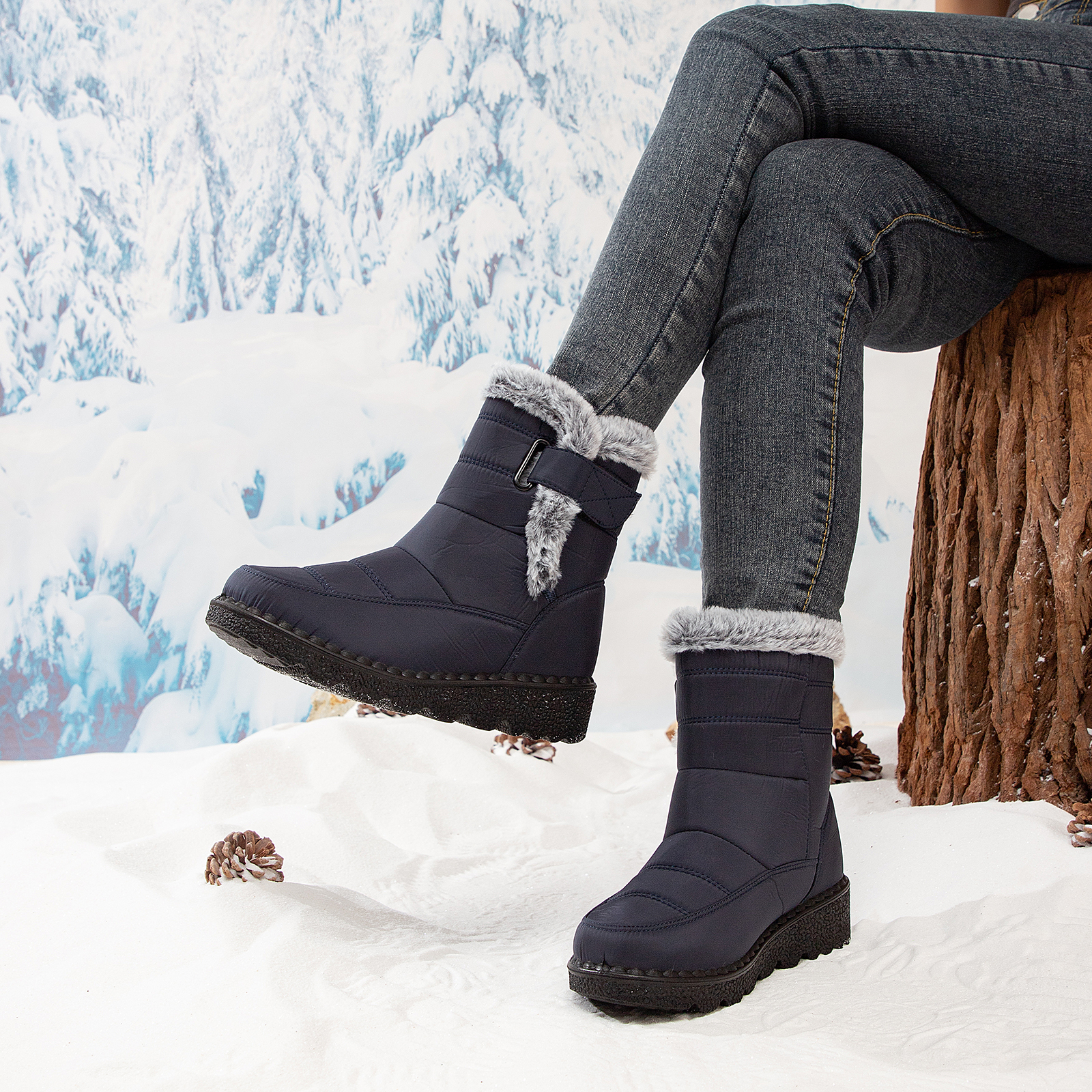 Women’s Waterproof Snow Boots Mid-Calf 
