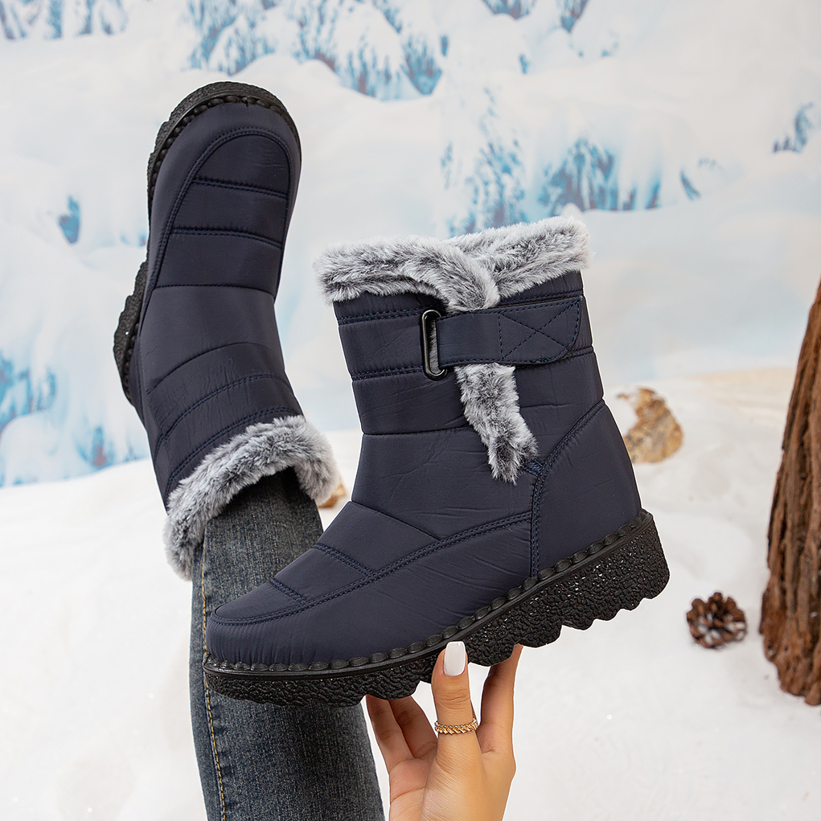 Women’s Waterproof Snow Boots Mid-Calf 