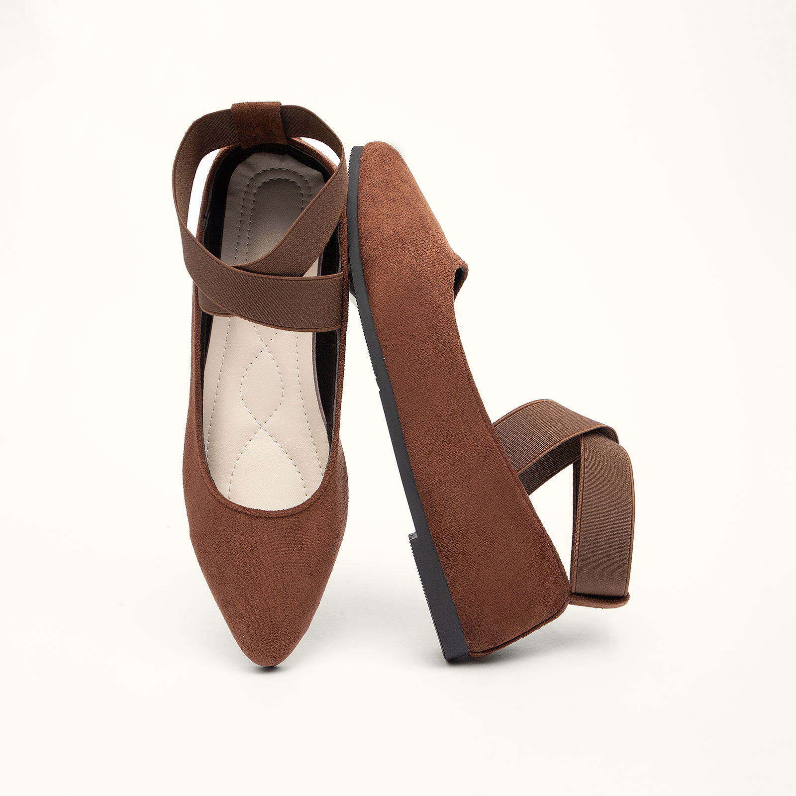  Casual Women's Ballet Flats Shoes Ankle Elastic Criss-Cross Ballet Dress Shoes