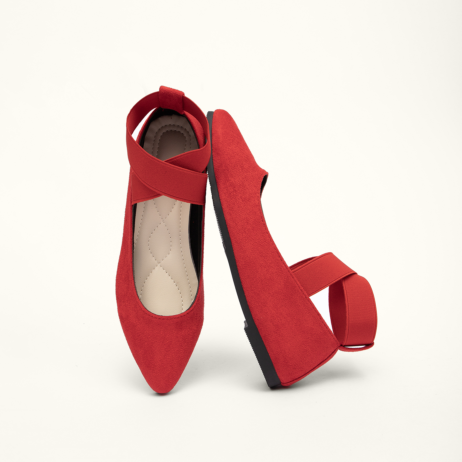  Casual Women's Ballet Flats Shoes Ankle Elastic Criss-Cross Ballet Dress Shoes