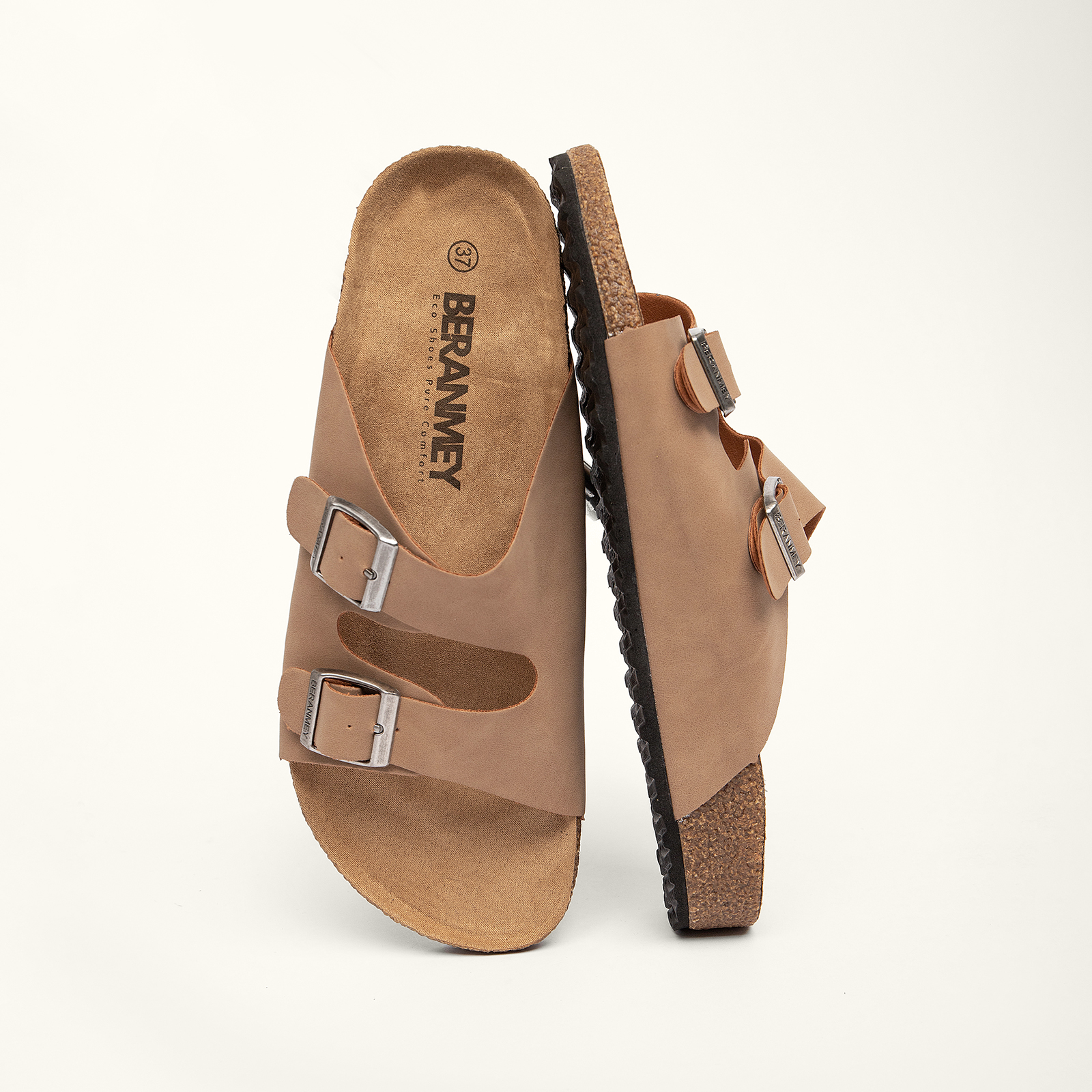  Unisex Cork Footbed Sandal Flat Slide 