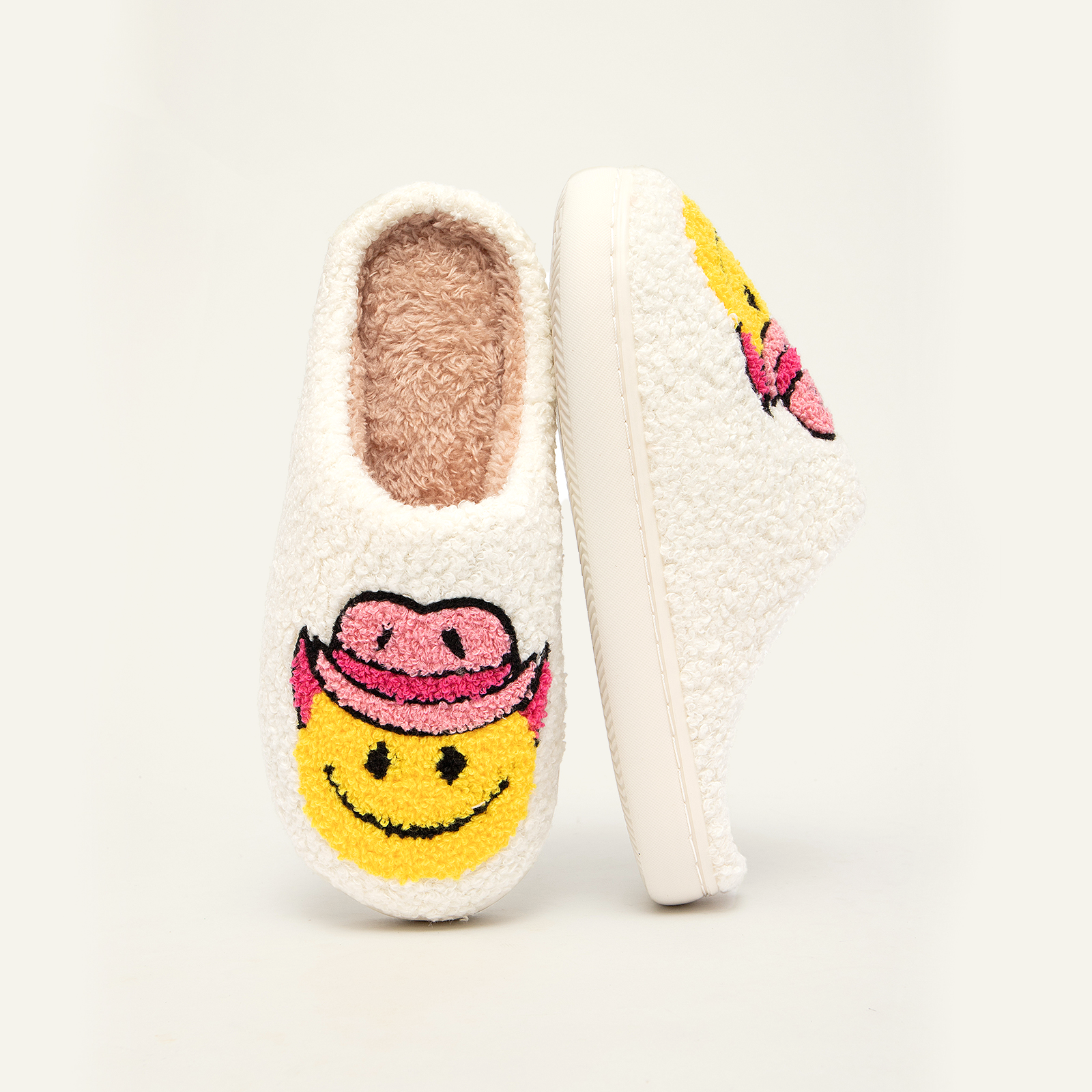 Soft Plush Comfy Cute Smile Face Slippers