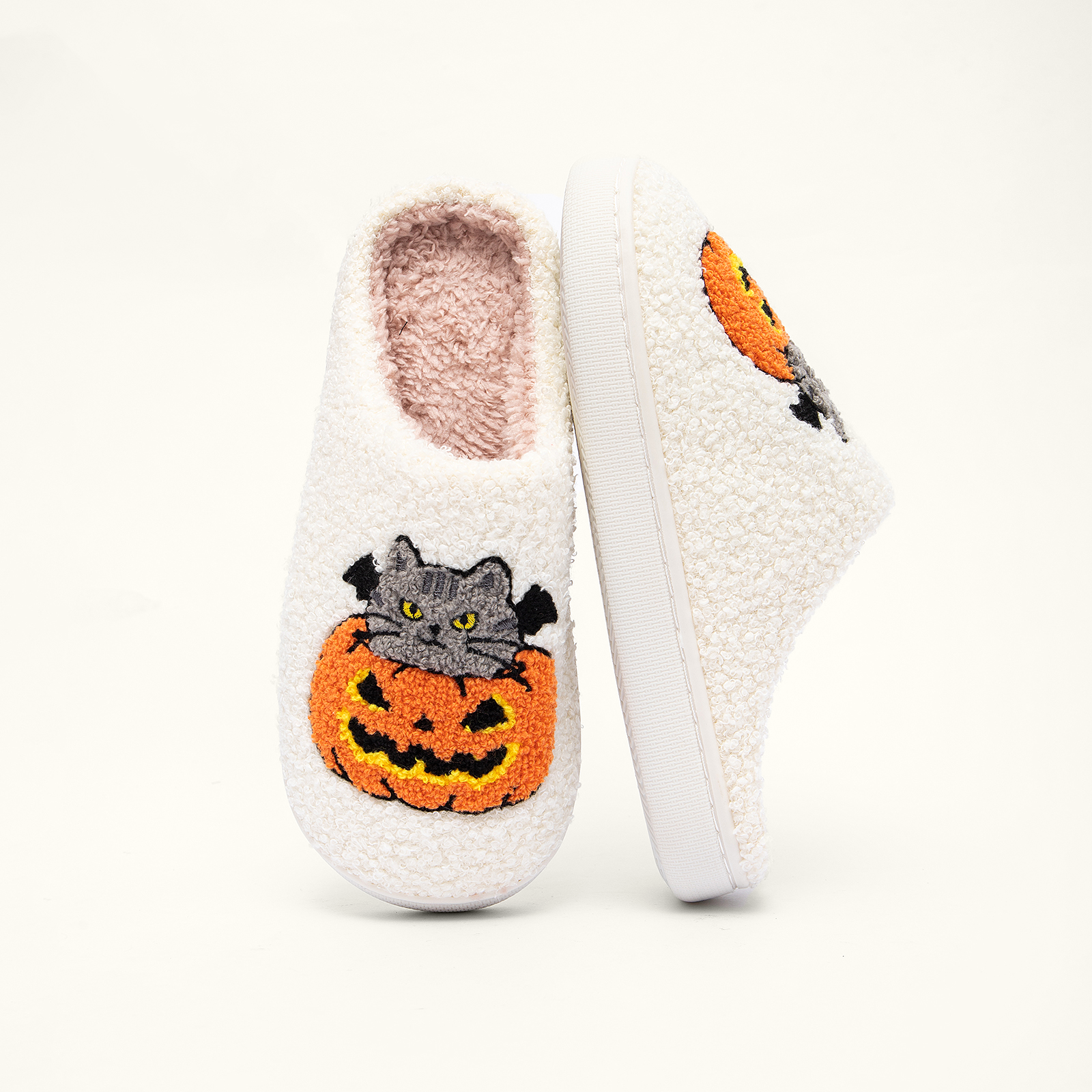 Halloween Pumpkin Slippers Indoor Fluffy House Slippers 