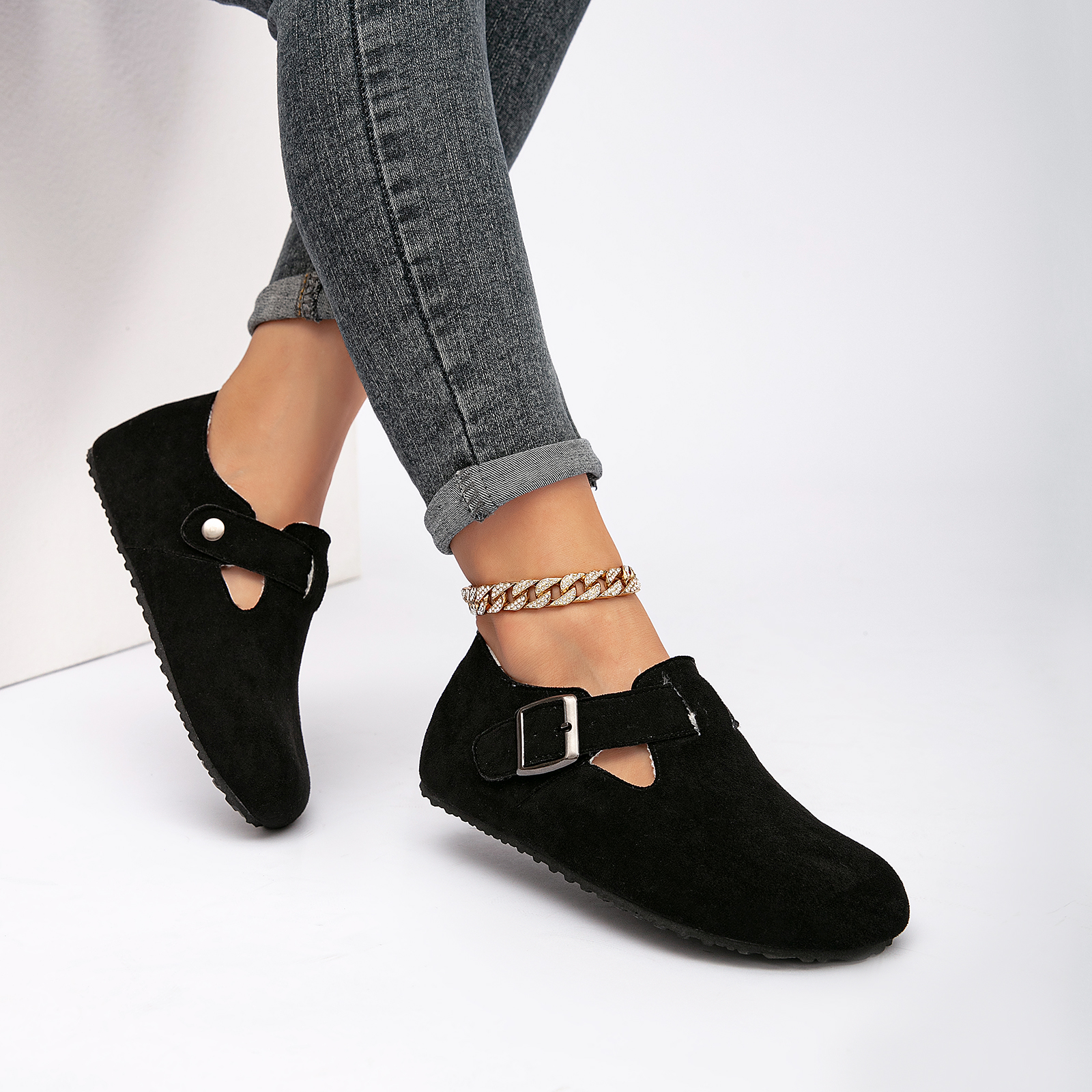 Suede Casual Shoes for Women and Men Stylish Cozy Plush Sports Shoes with Arch Support 