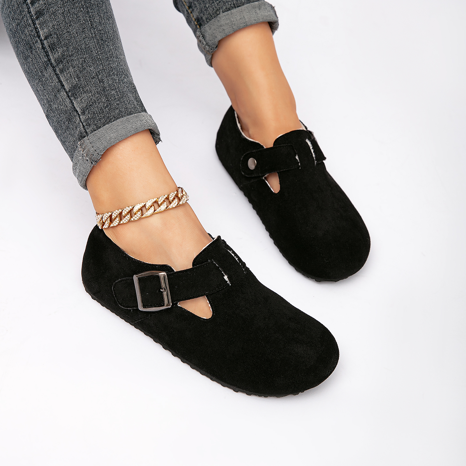 Suede Casual Shoes for Women and Men Stylish Cozy Plush Sports Shoes with Arch Support 