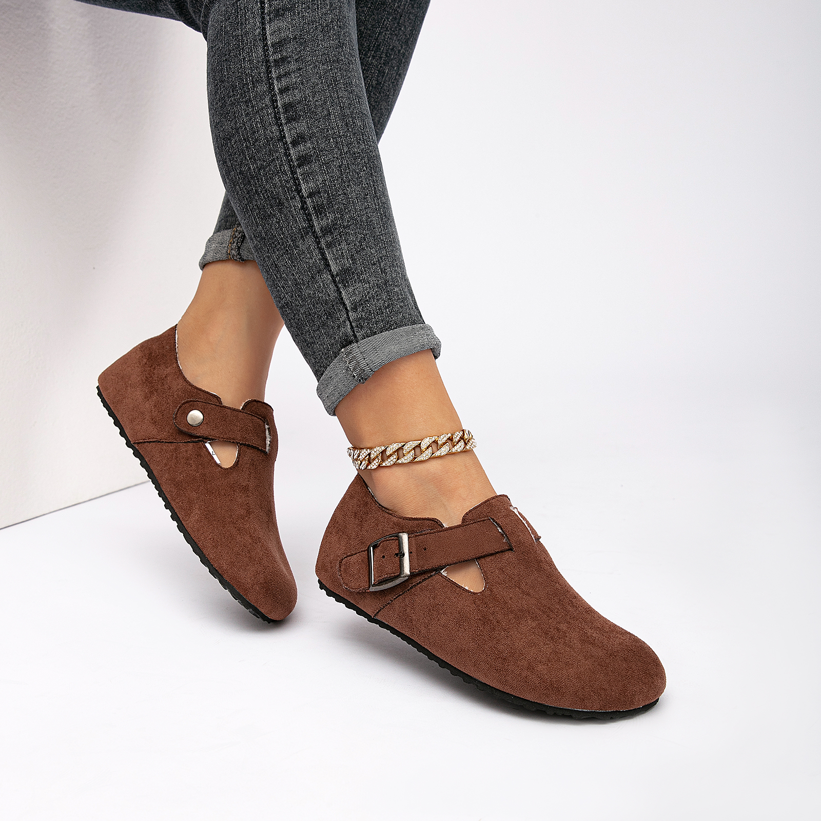 Suede Casual Shoes for Women and Men Stylish Cozy Plush Sports Shoes with Arch Support 