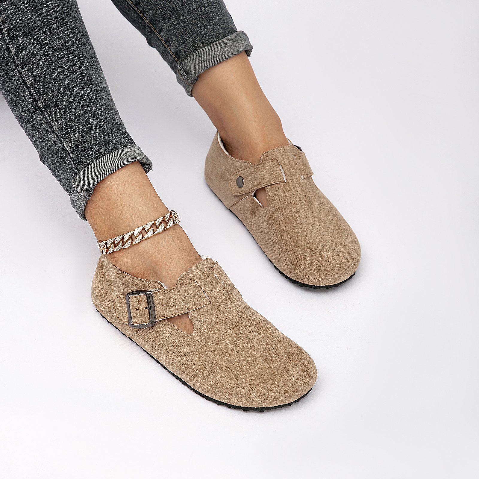 Suede Casual Shoes for Women and Men Stylish Cozy Plush Sports Shoes with Arch Support 