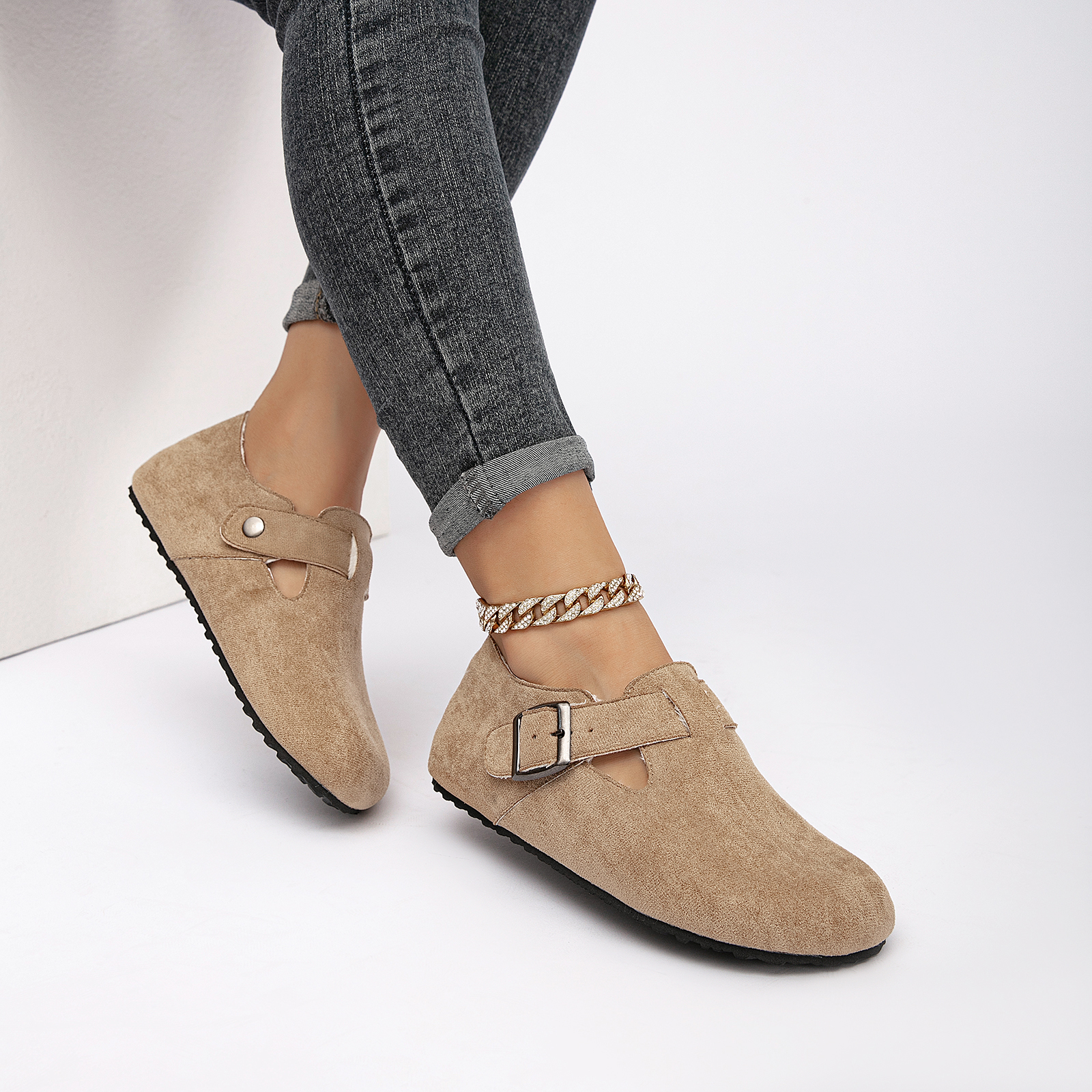 Suede Casual Shoes for Women and Men Stylish Cozy Plush Sports Shoes with Arch Support 