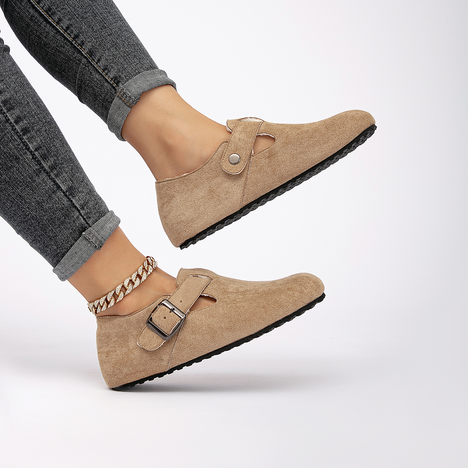 Suede Casual Shoes for Women and Men Stylish Cozy Plush Sports Shoes with Arch Support 