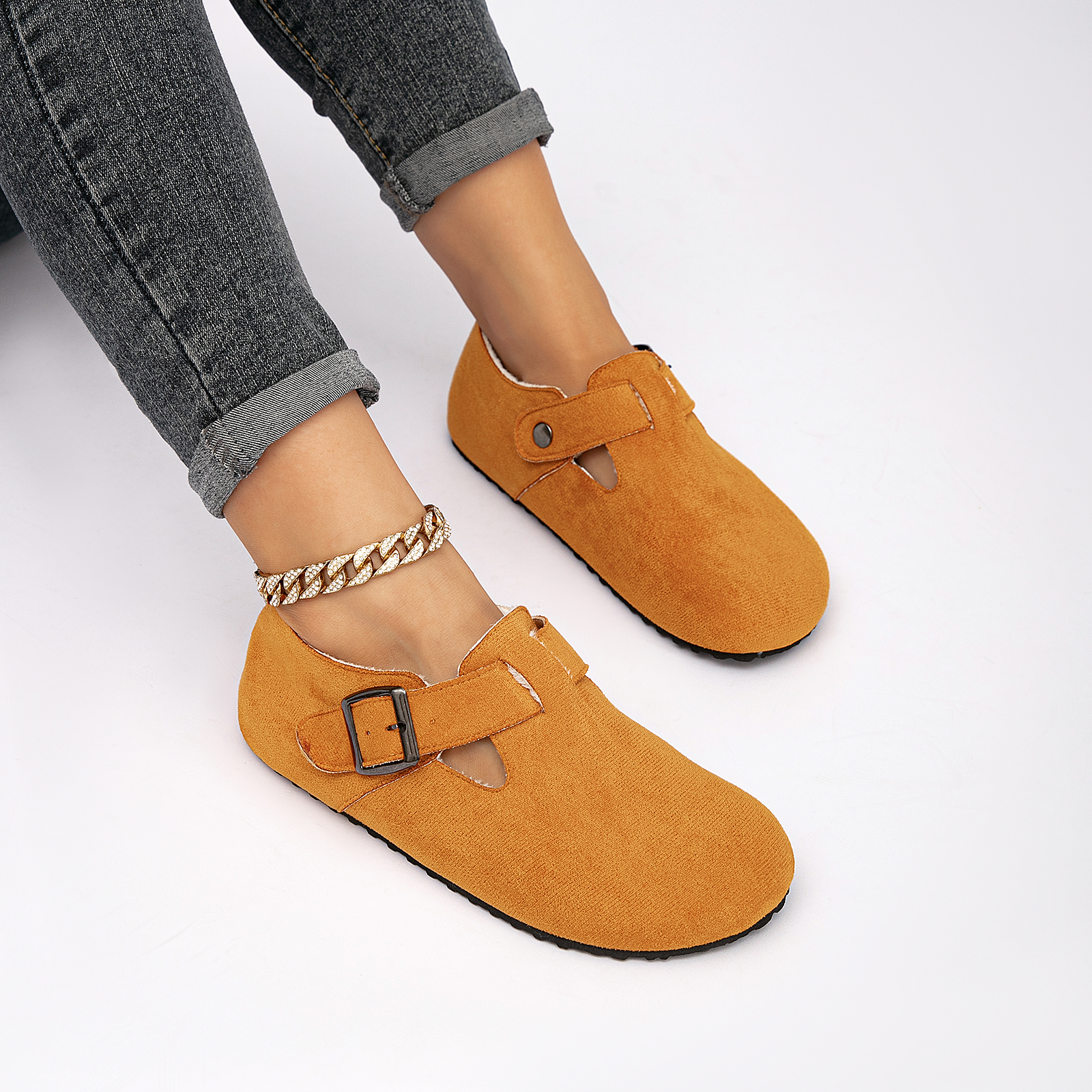 Suede Casual Shoes for Women and Men Stylish Cozy Plush Sports Shoes with Arch Support 