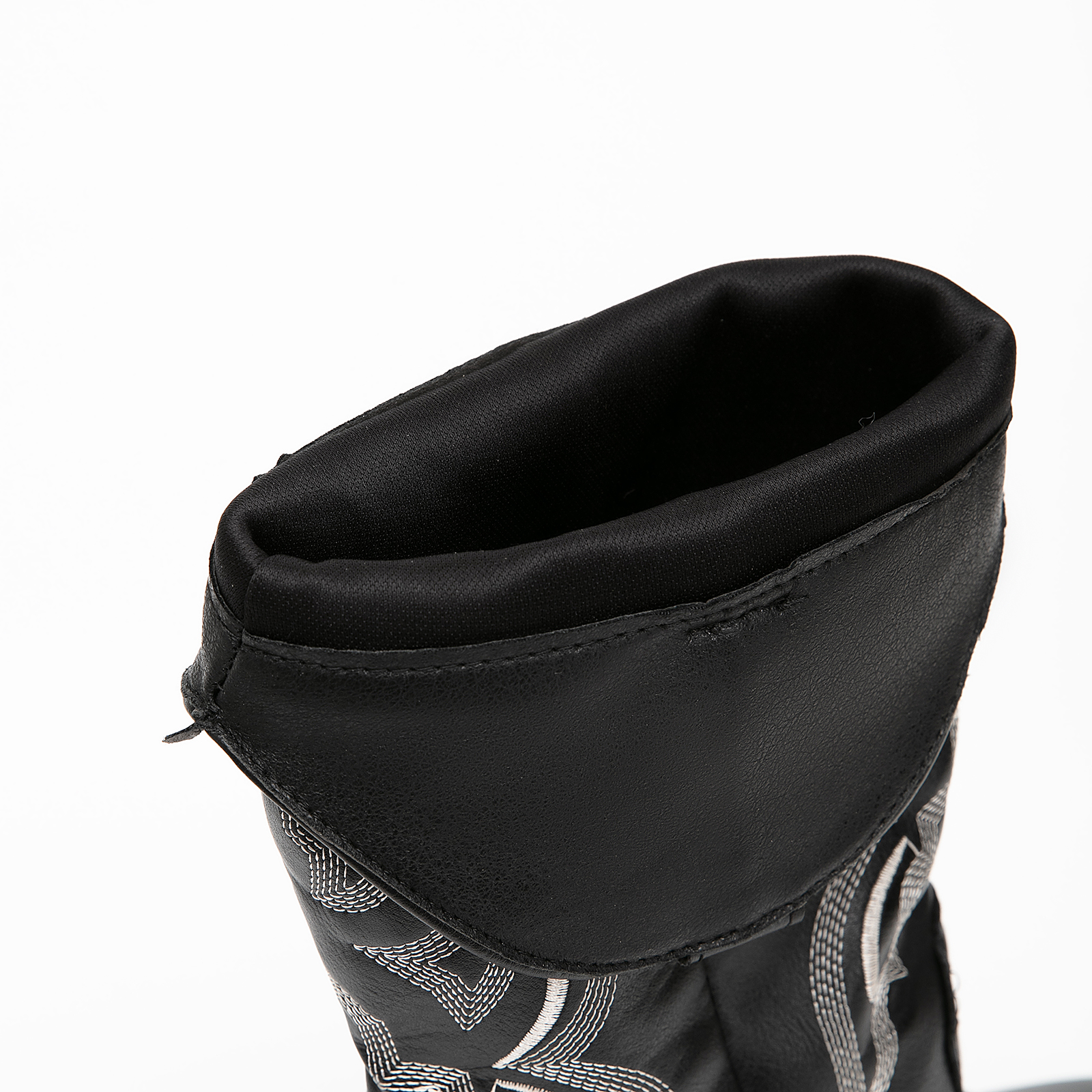  Women Embroidered Pull on Wide Calf Knee High Cowgirl Boots Classic Retro Chunky Heel 