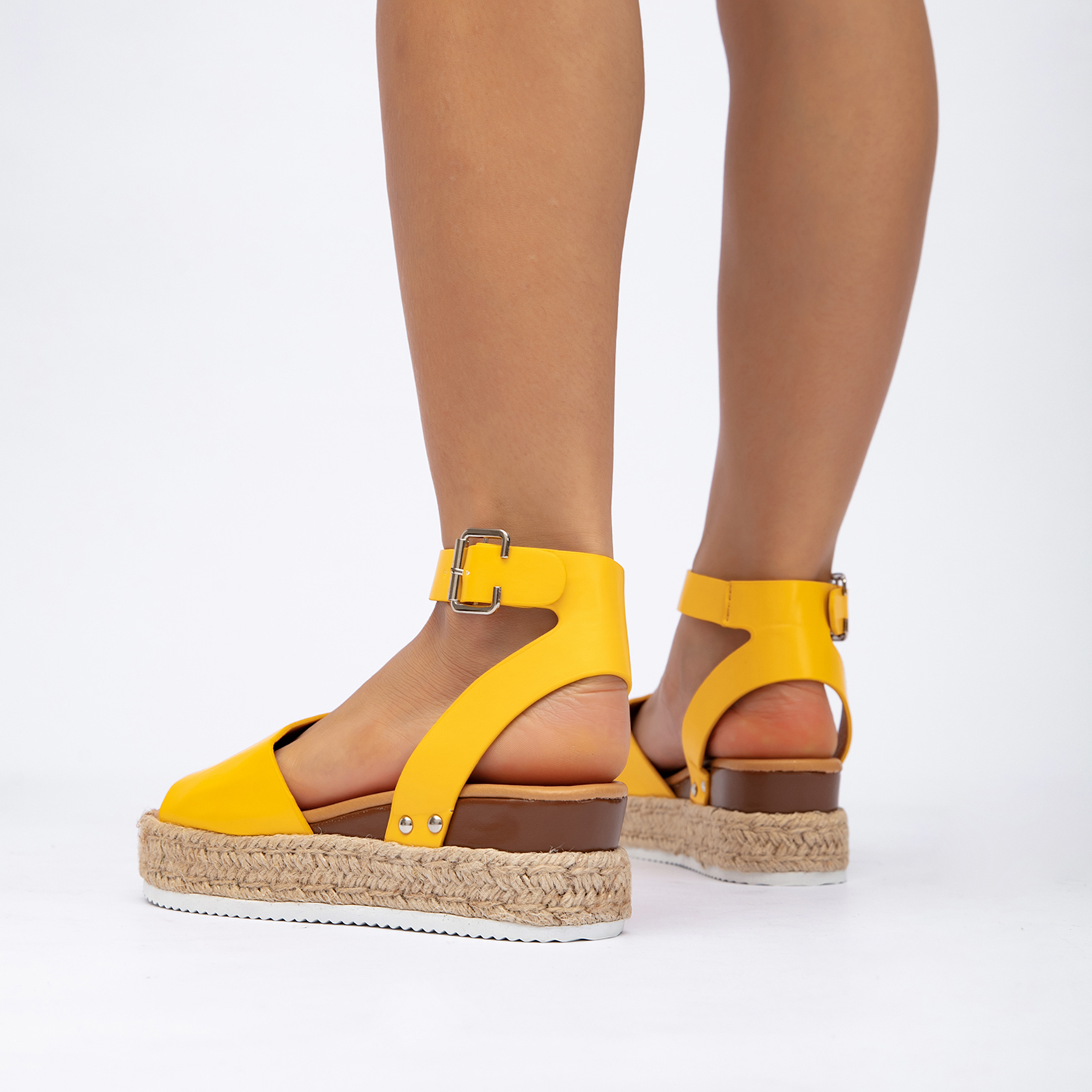 Open Toe Buckle Ankle Strap Espadrilles with Flatform Wedge Sandals For Women - Espadrilles Beach Sandals For Woman