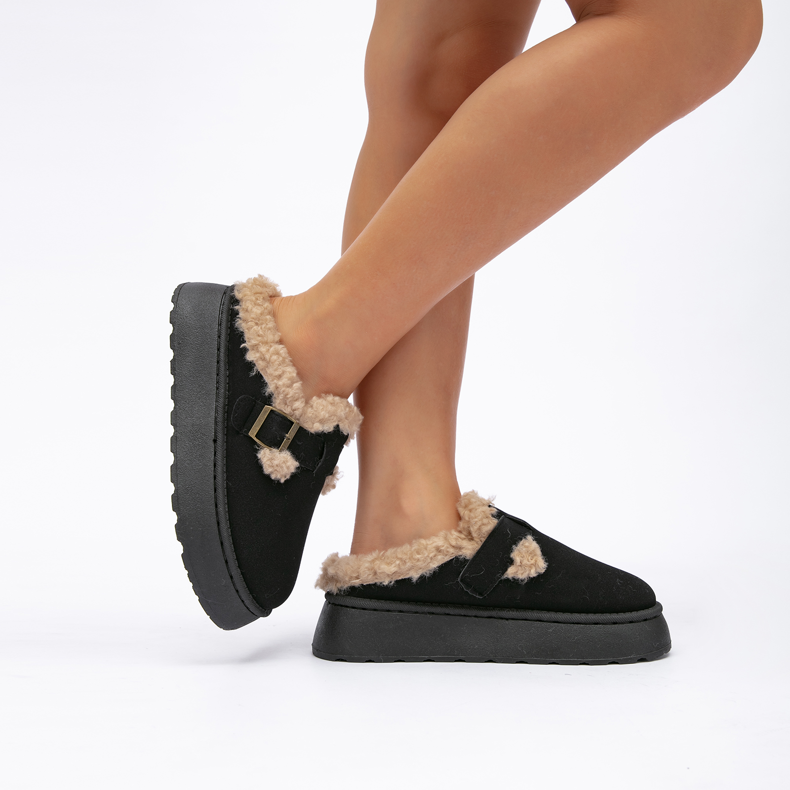  Fashionable Fall & Winter Thick-Soled Furry Slippers For Women Cozy Warm Cotton Booties 