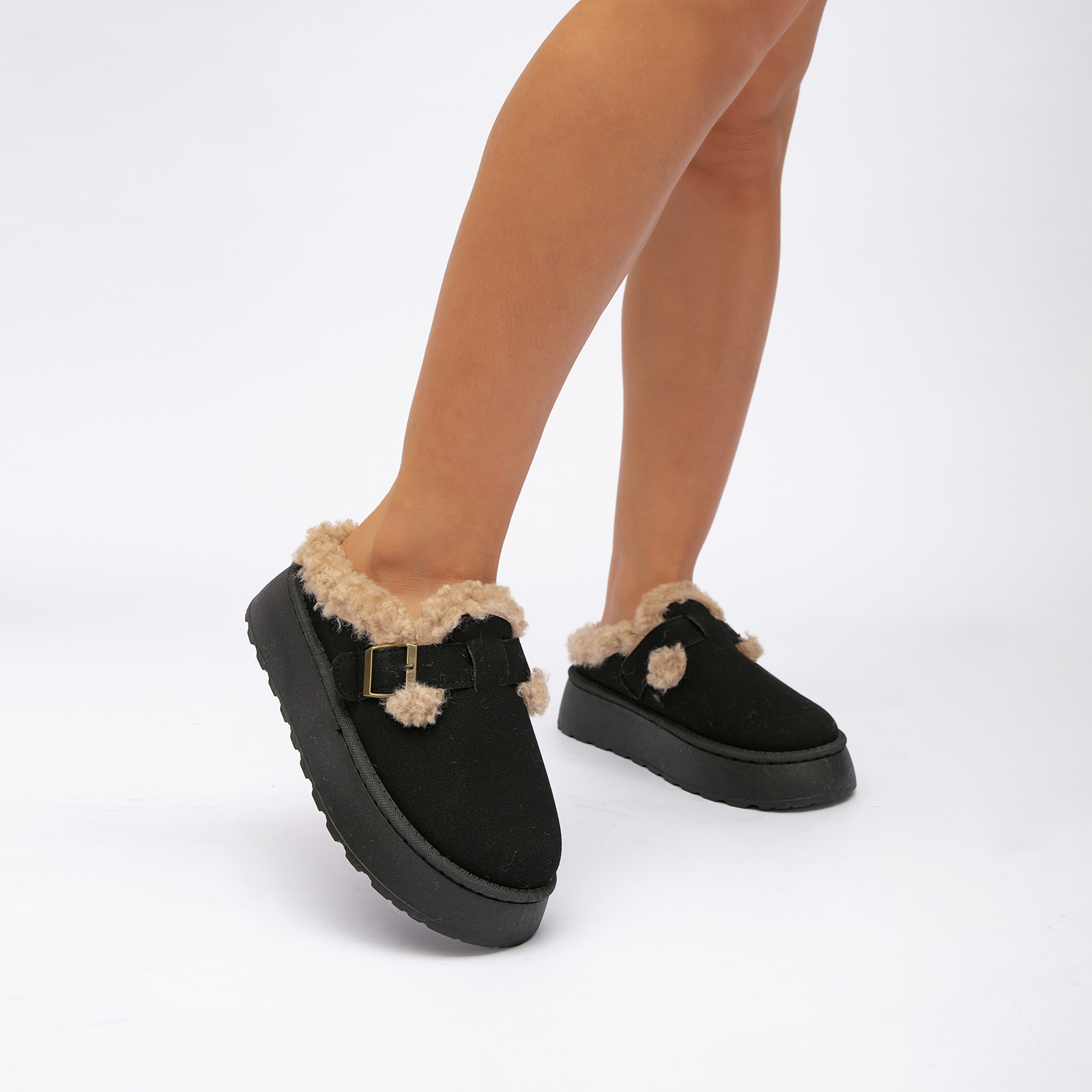  Fashionable Fall & Winter Thick-Soled Furry Slippers For Women Cozy Warm Cotton Booties 