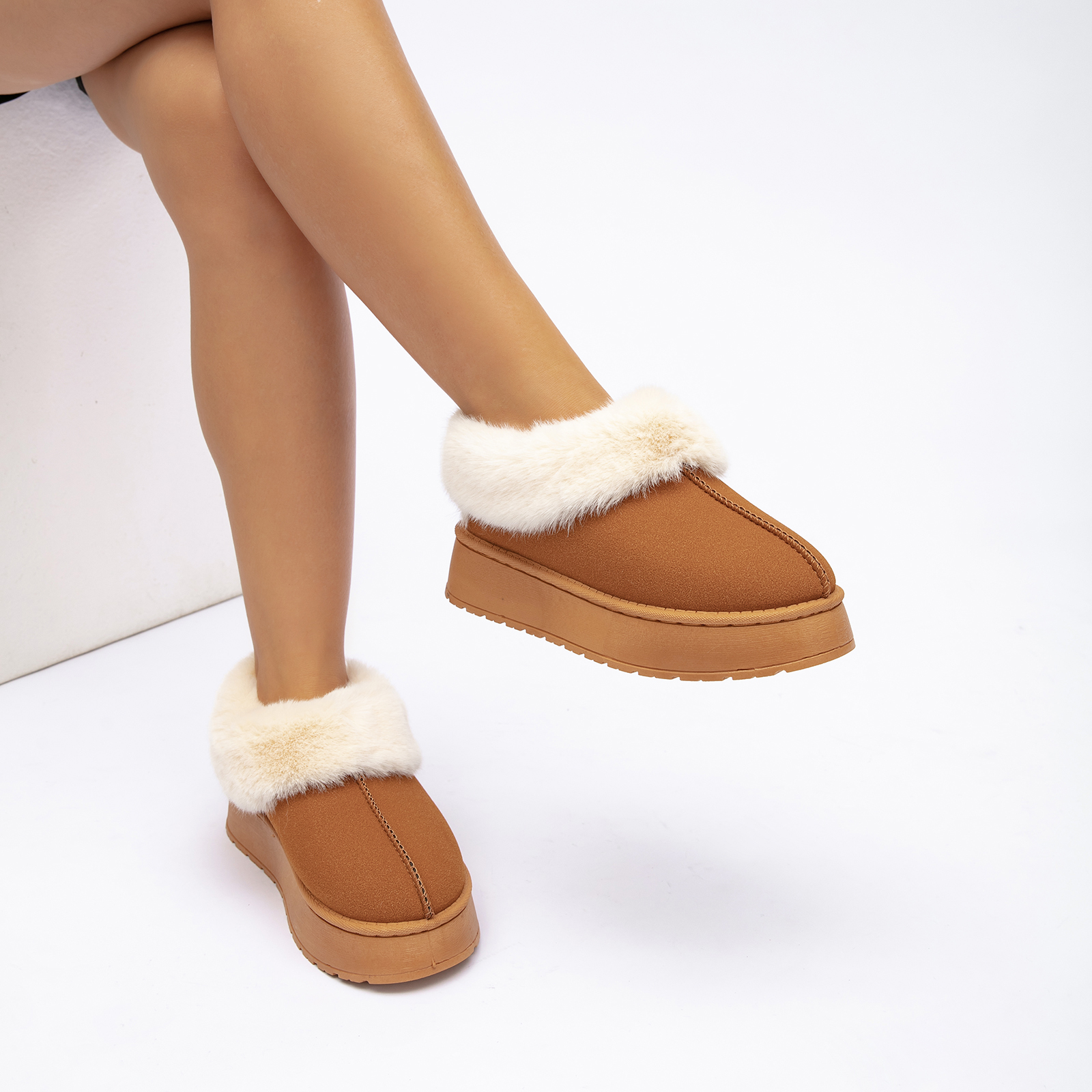  Warm Snow Mini Boots for Women Stylish Cozy Plush Sports Boots Ankle Anti-Slip