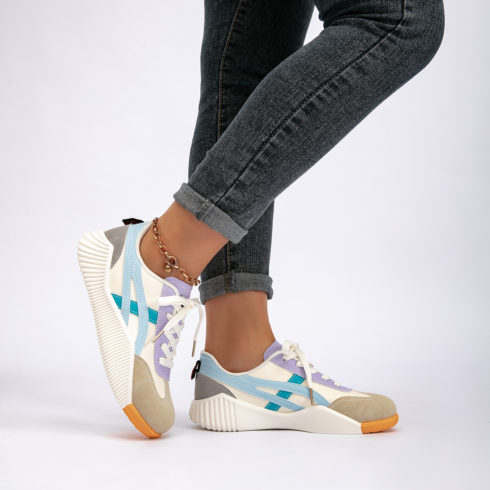  Women's Tennis Sneakers Walking Flat Low-Top Casual Lace-Up Orthopedic Sneakers For Women