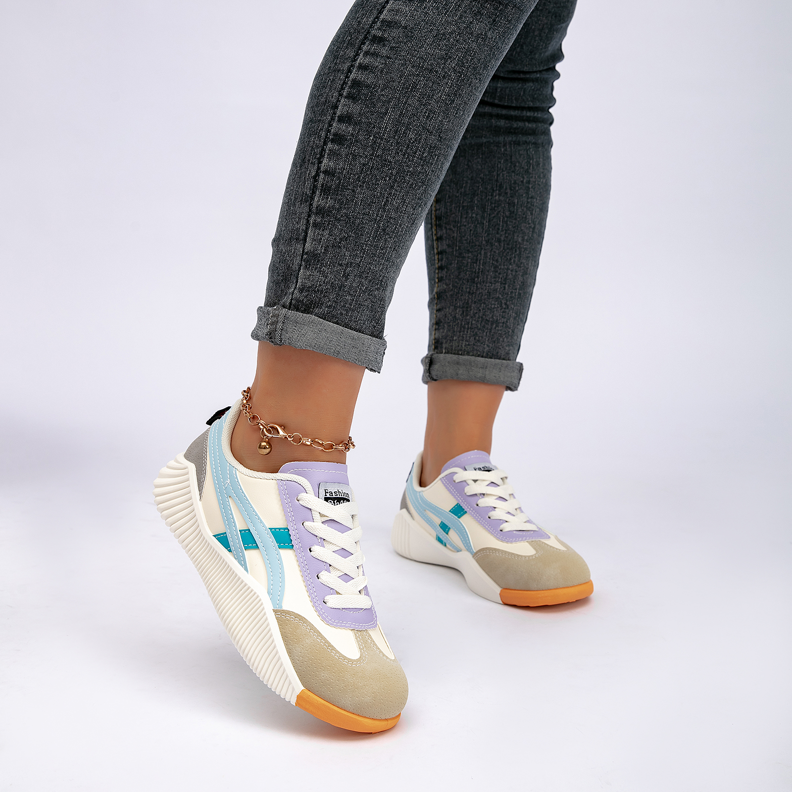  Women's Tennis Sneakers Walking Flat Low-Top Casual Lace-Up Orthopedic Sneakers For Women