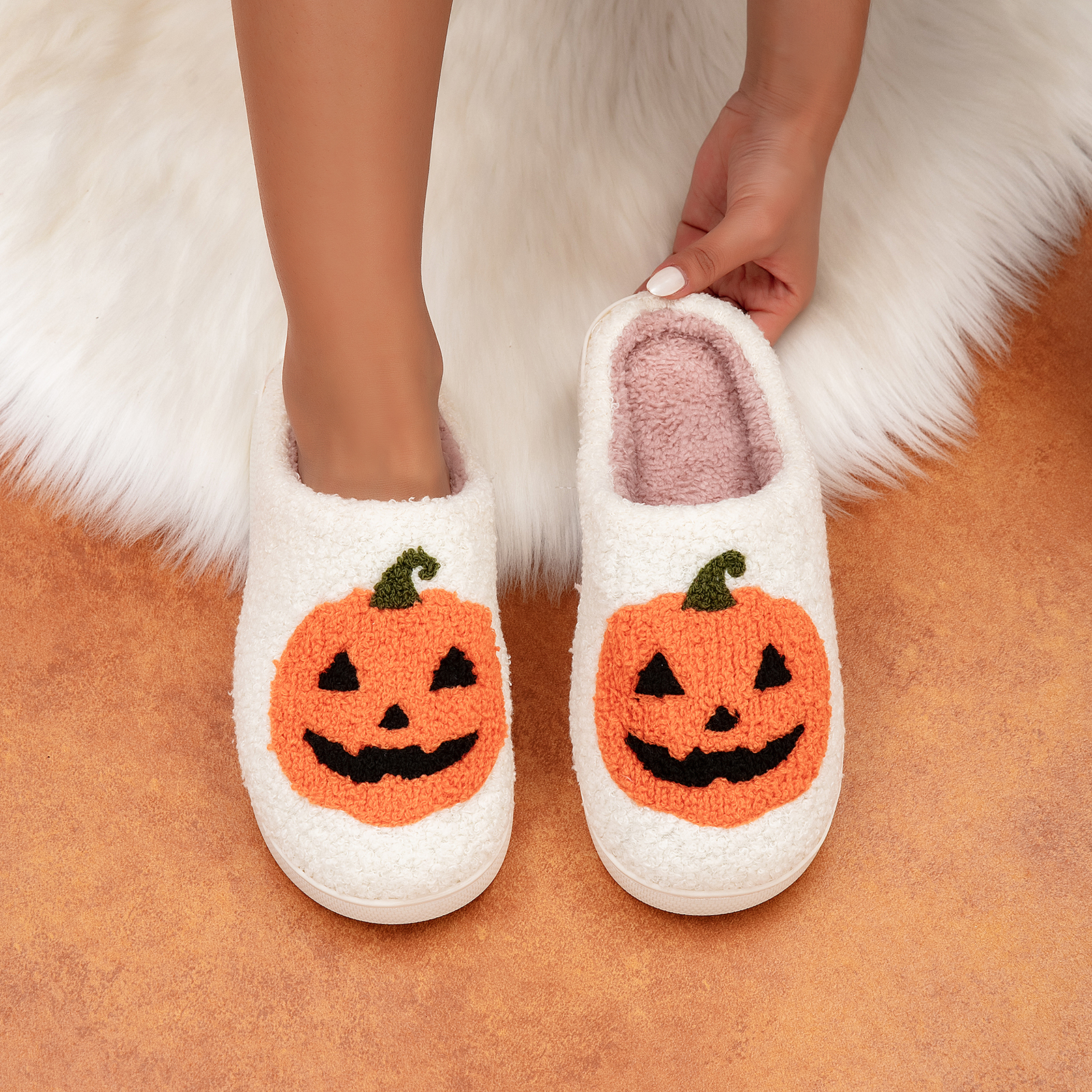 Halloween Slippers Indoor Fluffy House Slippers 