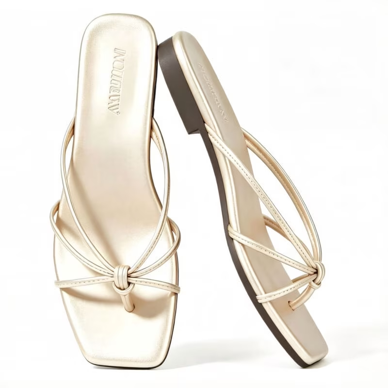 Flat Strappy Flip Flops Sandals