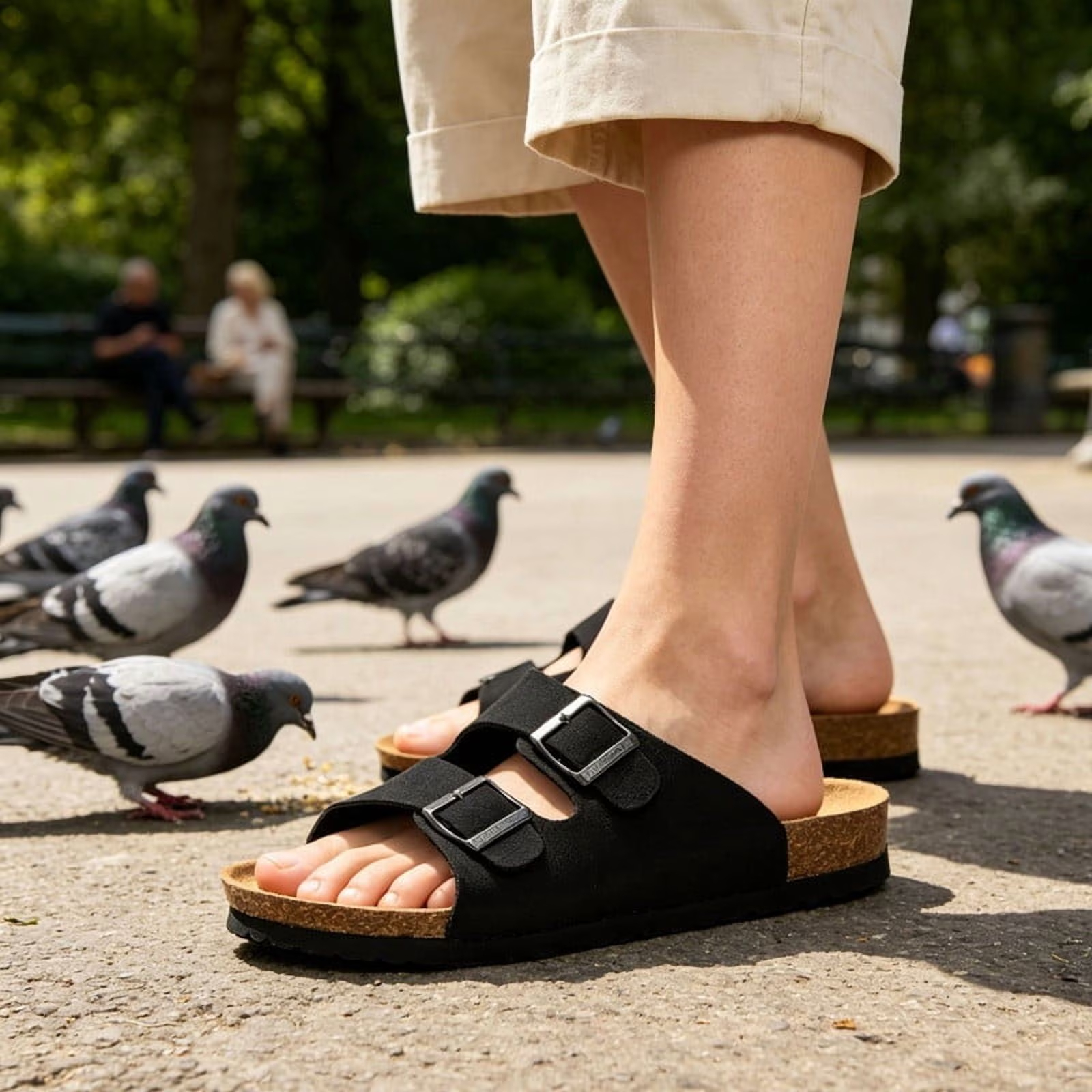 Cork Footbed Sandal Flat Slide 