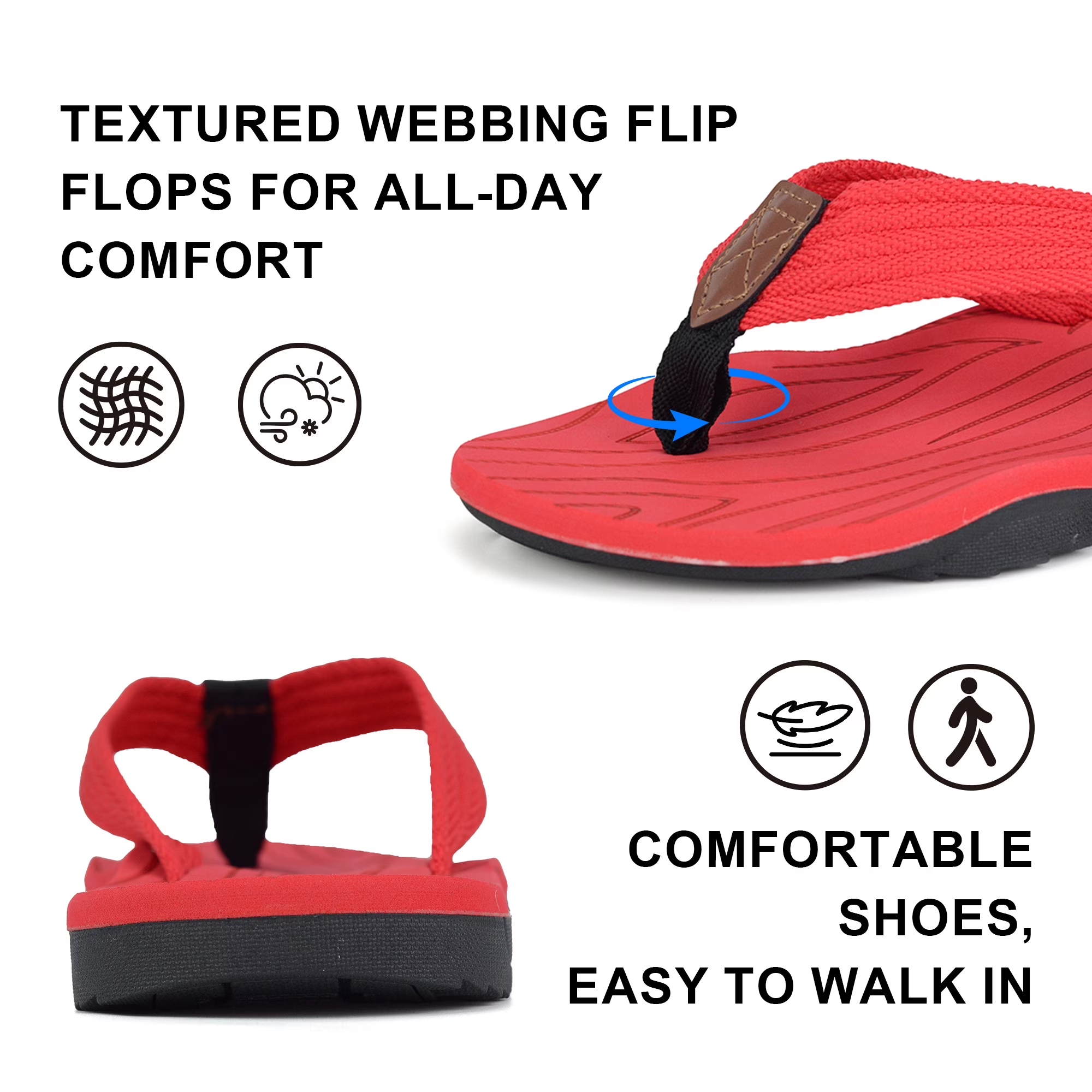 Men's Flip Flops with Arch Support