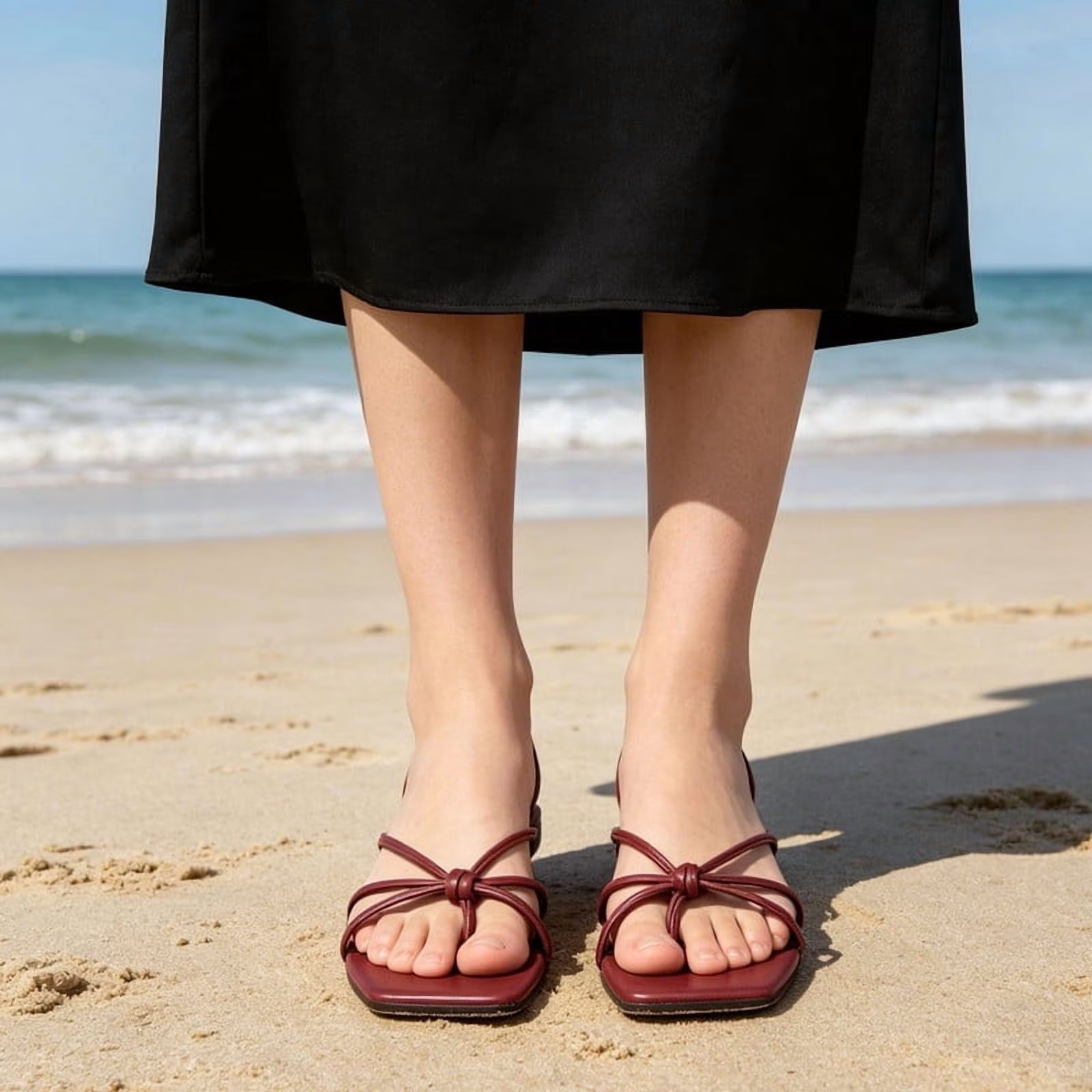 Flat Strappy Flip Flops Sandals