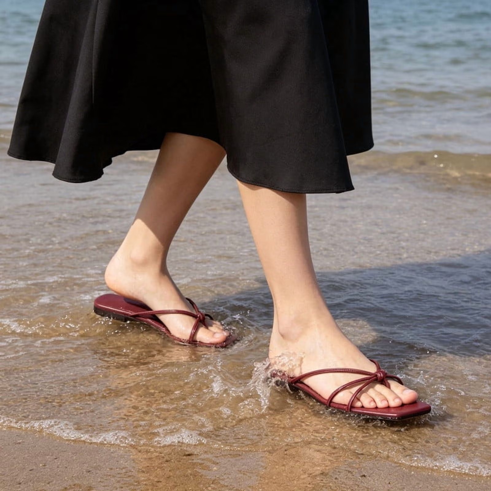 Flat Strappy Flip Flops Sandals