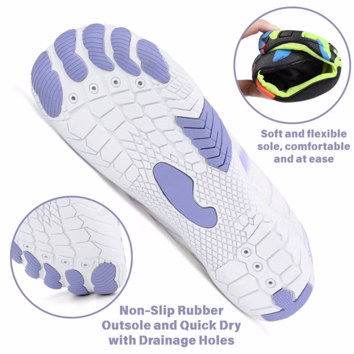 Women's Lightweight Sport Barefoot Shoes for Swim Beach